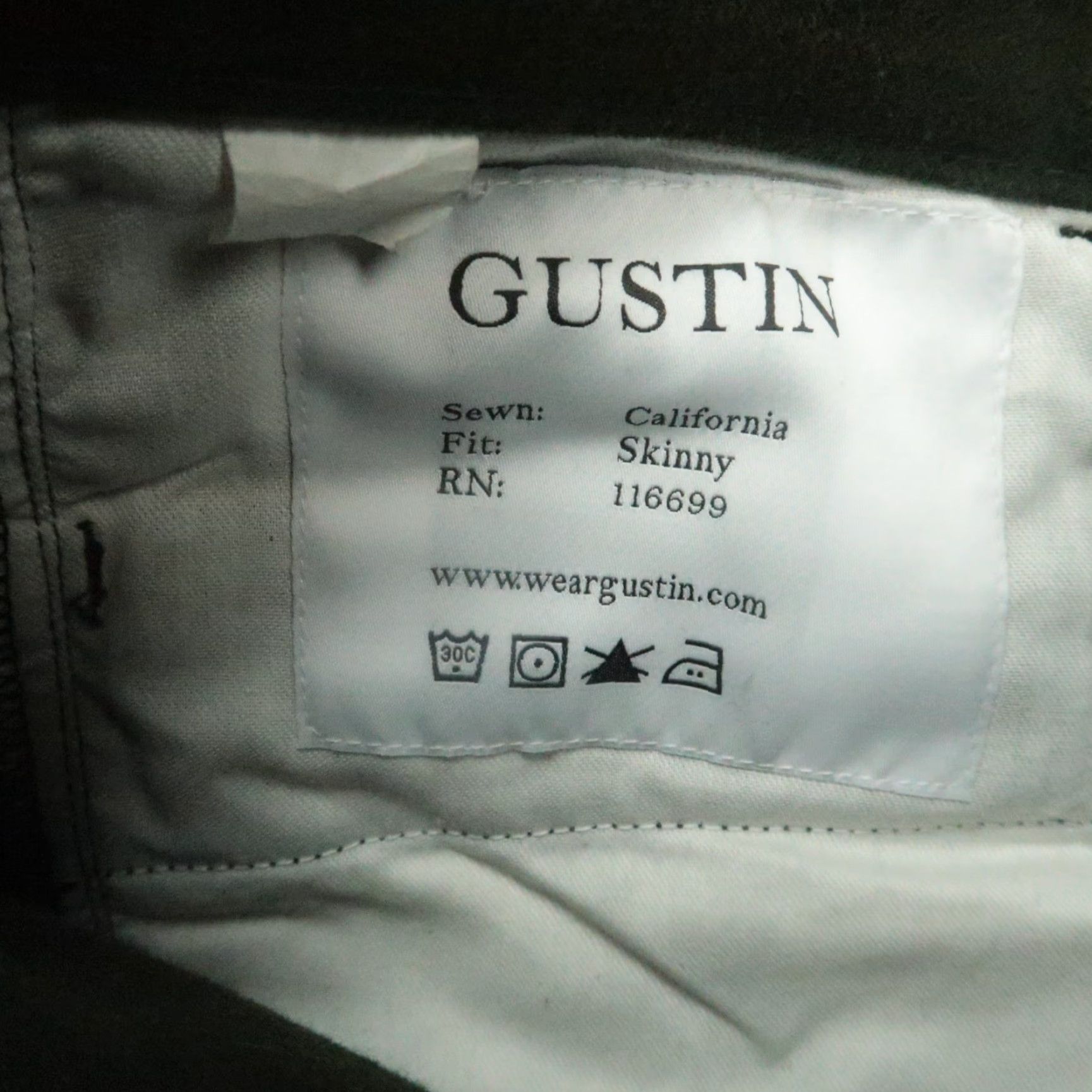 Gustin Gustin Pants Mens 29x30 Olive Green 5-Pocket Trouser Slim Fit Wool Nylon Chino Size US 29 - 6 Thumbnail