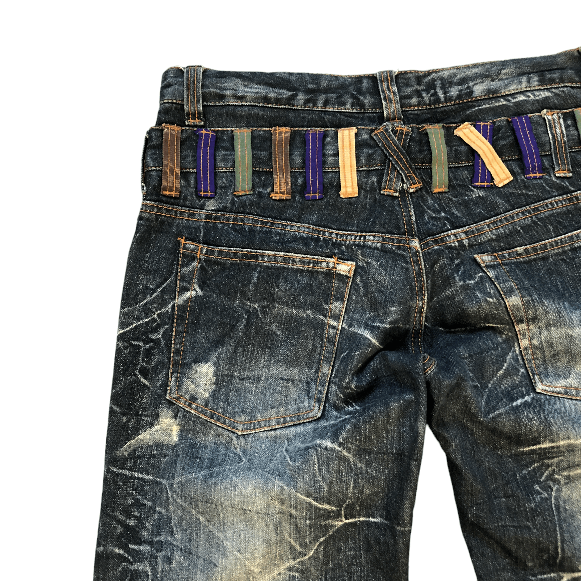 Japanese Brand NYLOUS LIMITED EDITION DOUBLE WAIST DENIM PANTS #5981-216 Size US 33 - 15 Thumbnail