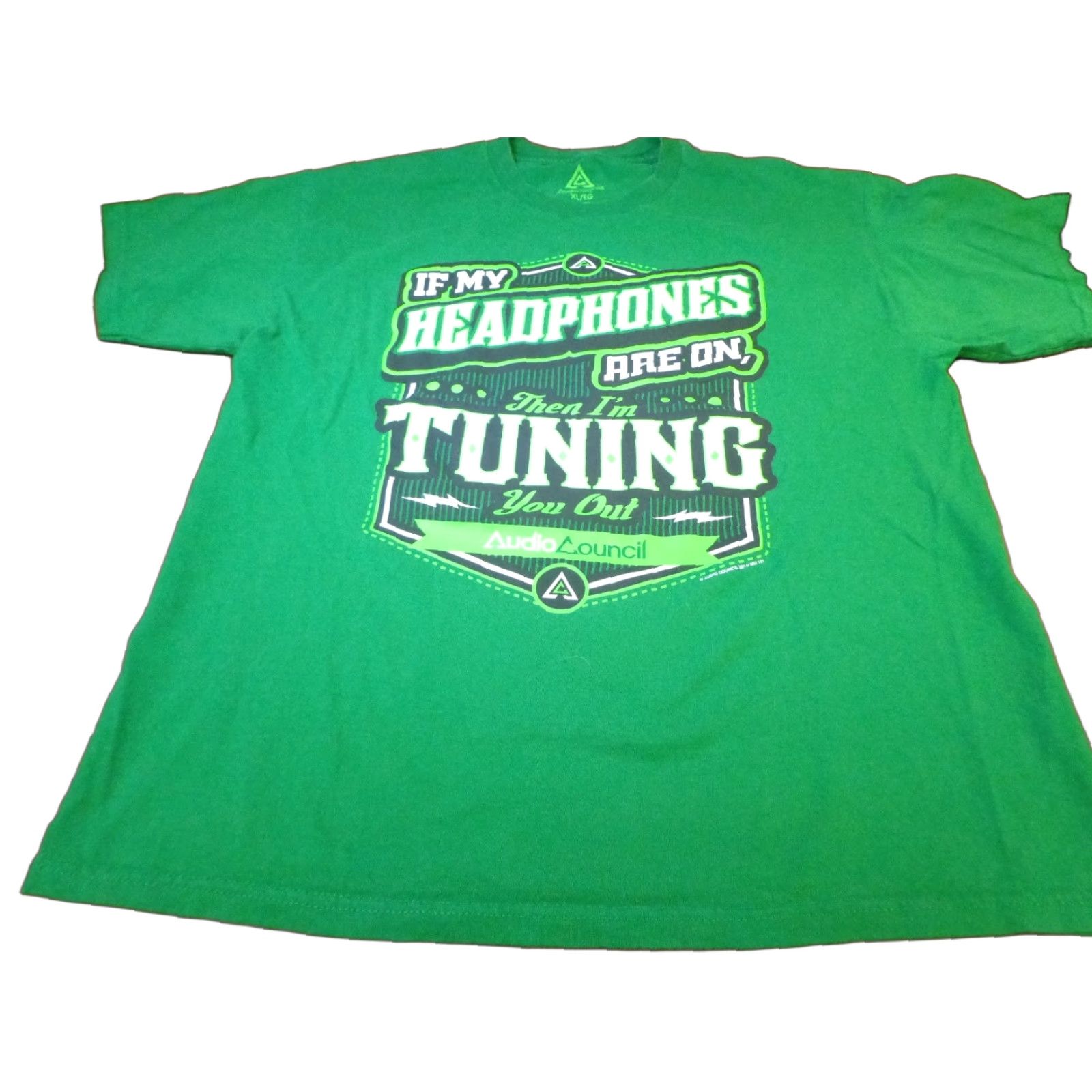 Vintage Audio Council T Shirt If MyHeadphones Are On Then I'm Tuning You Out XL Green Mens Graphic Tee 90s-style? Size US XL / EU 56 / 4 - 1 Thumbnail