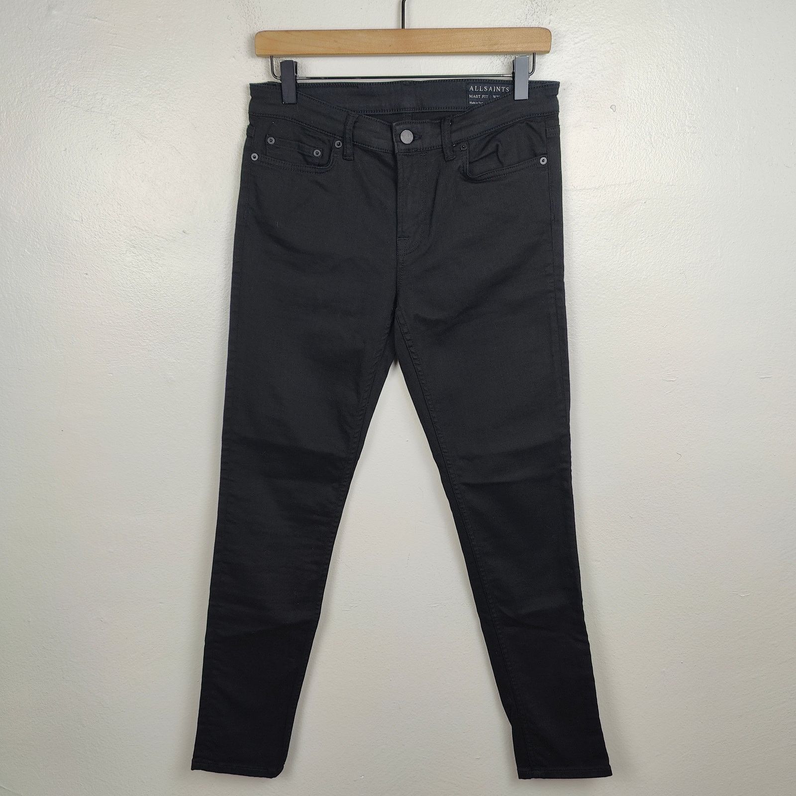 Other AllSaints Mast Fit Jeans Mens 31 Black Cotton Chinos Size US 31 - 1 Thumbnail
