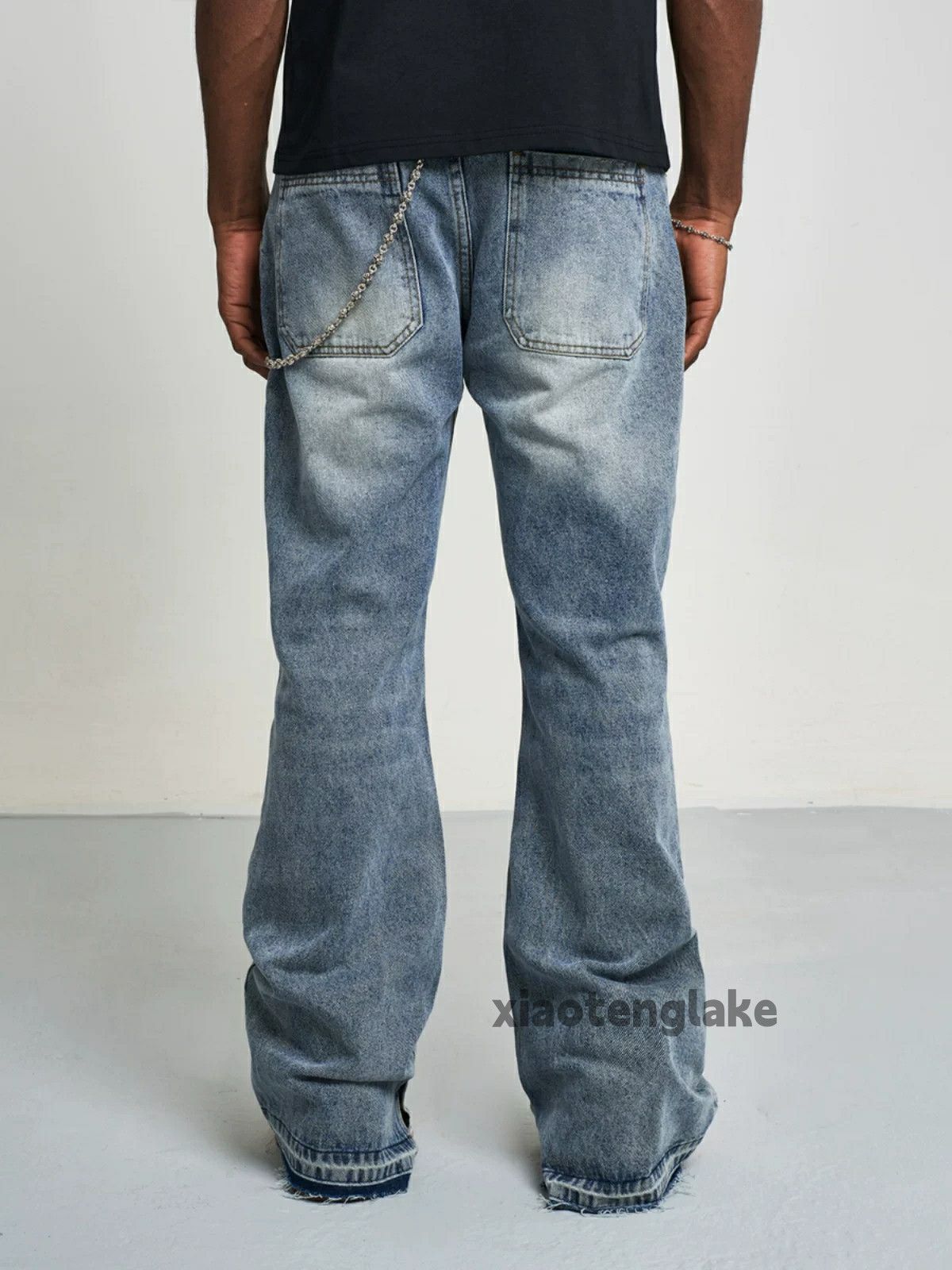 Jean × Vintage washed faded cleanfit yuppie punk flared jeans Size US 32 / EU 48 - 2 Thumbnail