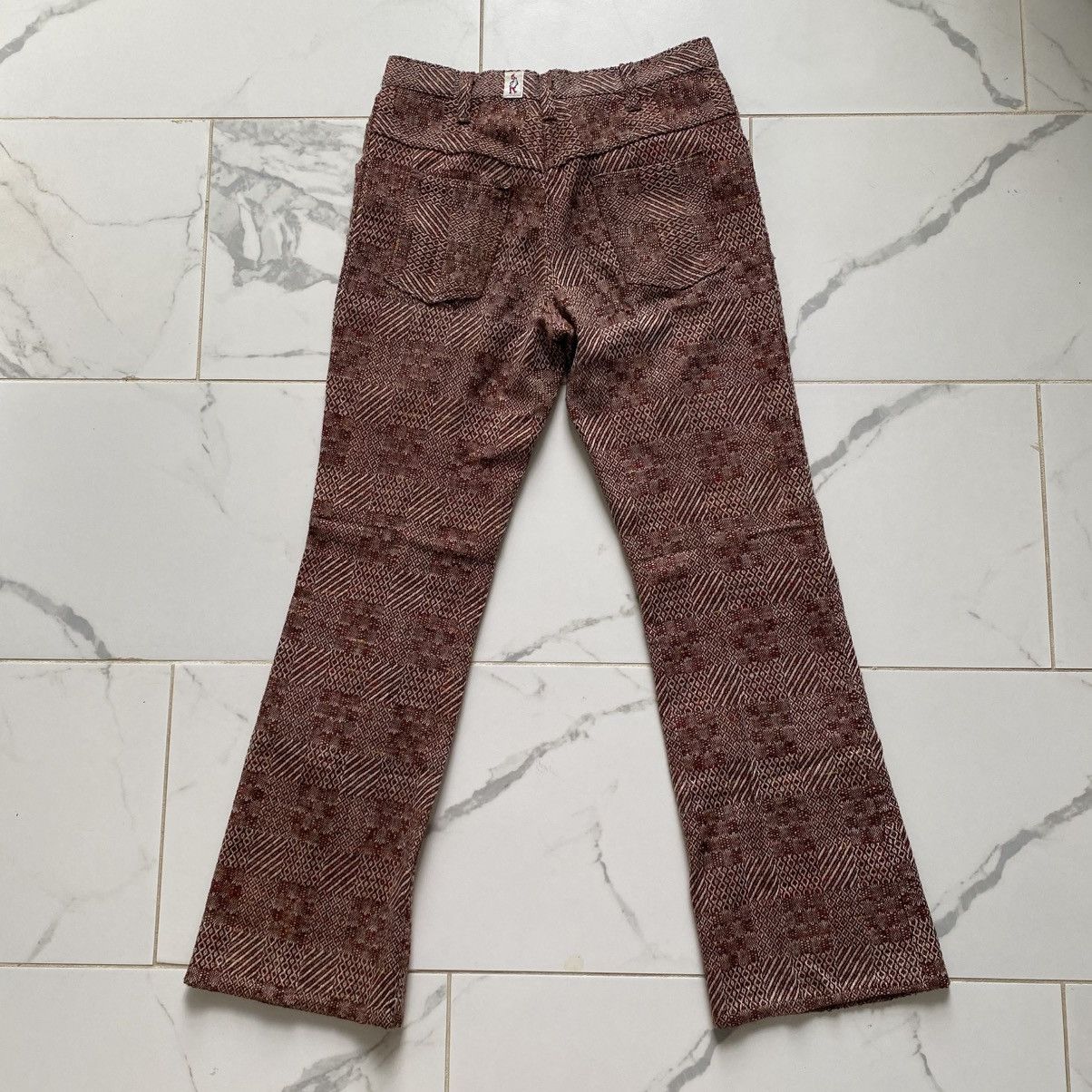 Vintage Vintage 1970s 70s Bell Bottom Flare Pants Tweed 29” Waist Size 29" - 2 Thumbnail