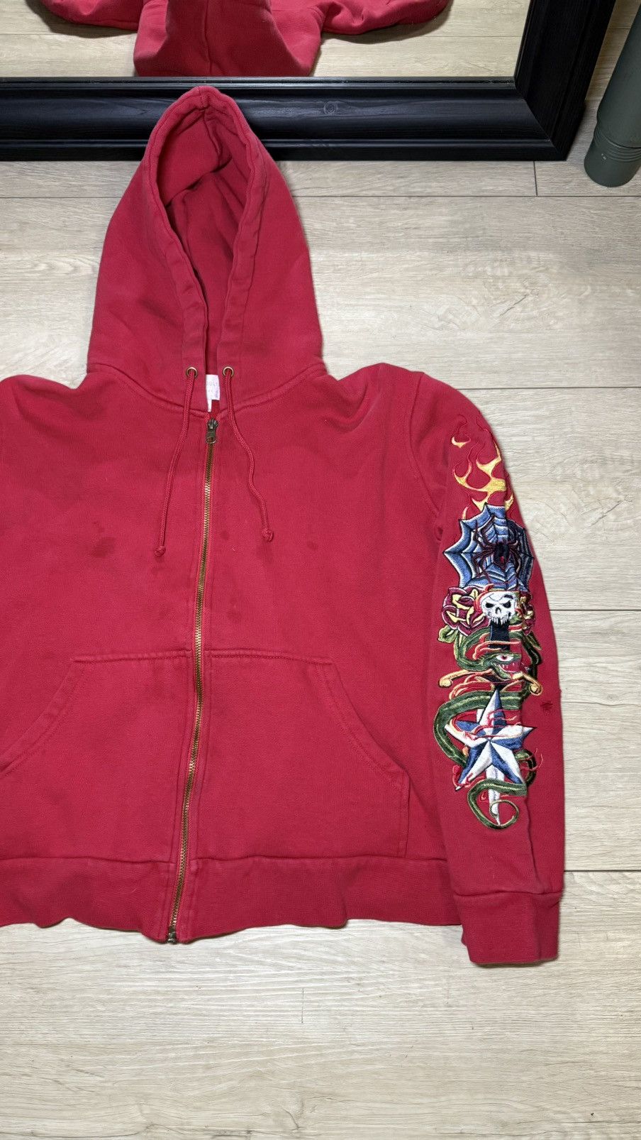 Ed Hardy Vintage / Y2K Ed Hardy Style Embroidered Spider & Dragon Size L / US 10 / IT 46 - 3 Thumbnail