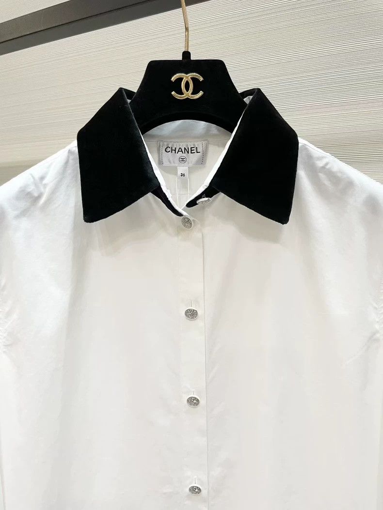 Chanel Chanel Medium-length shirt with velvet collar Size XS / US 0-2 / IT 36-38 - 2 Thumbnail