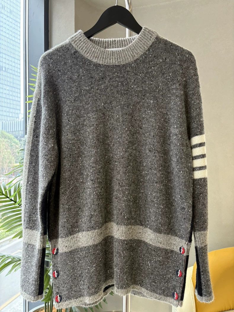 Thom Browne Thom Browne Gray striped knit sweater Size XS / US 0-2 / IT 36-38 - 1 Thumbnail