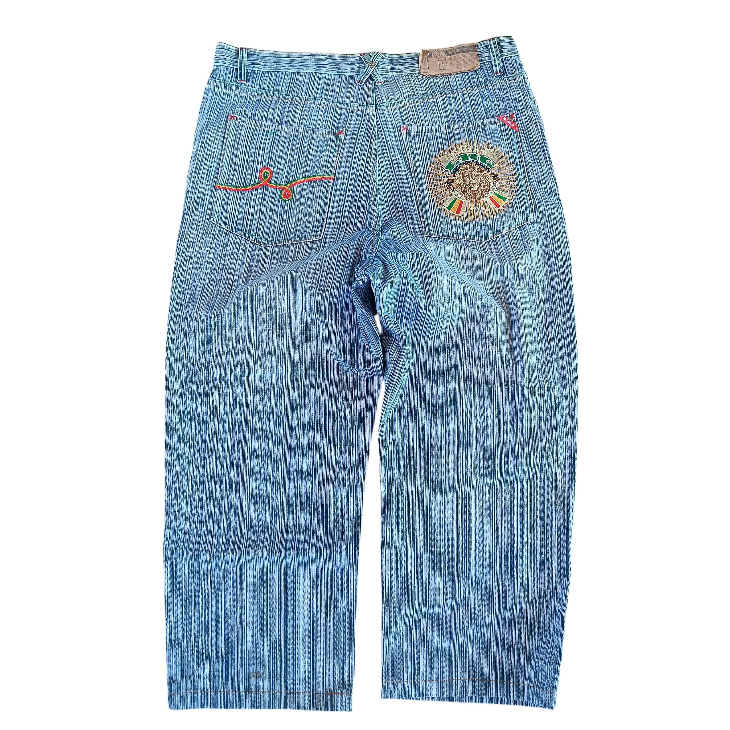 LRG LRG 'RASTA LION' HICKORY BAGGY JEANS Size US 37 - 2 Thumbnail