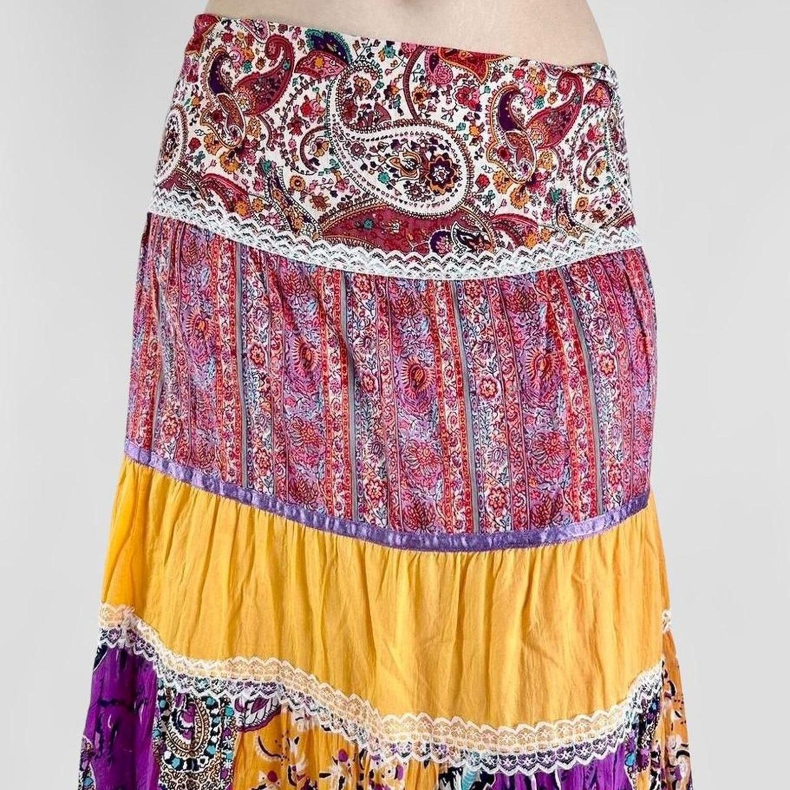 Other y2k boho festival patchwork maxi skirt Size 34" / US 12 / IT 48 - 4 Thumbnail