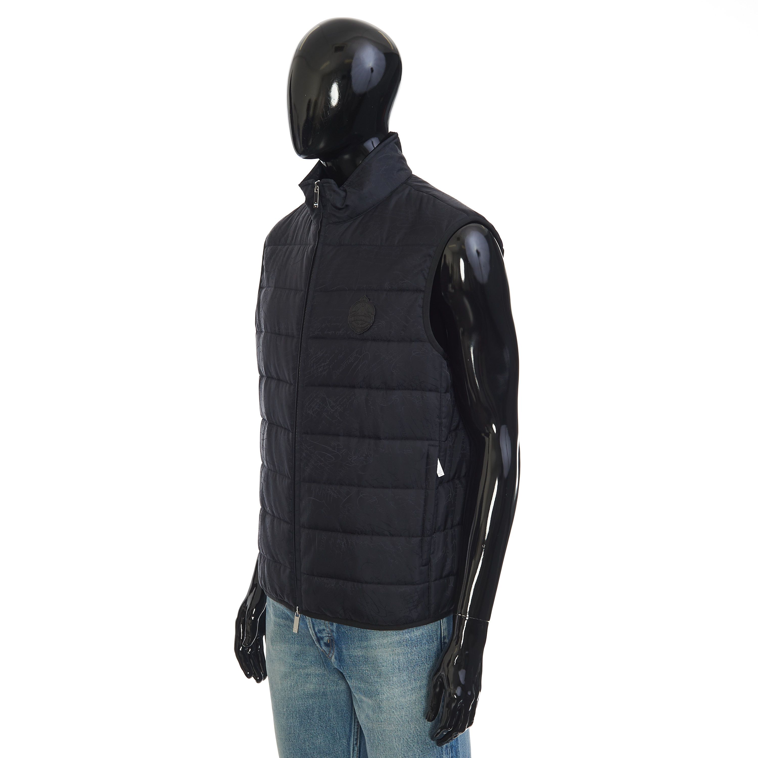 Berluti Gilet / Bodywarmer In Black Quilted Scritto Jacquard Nylon Size US M / EU 48-50 / 2 - 3 Thumbnail