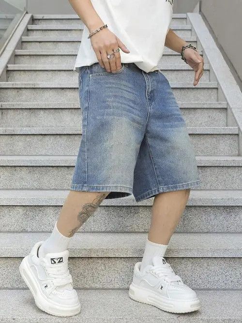 Jean × Vintage Washed Street casual shorts jorts jeans Size US 34 / EU 50 - 2 Thumbnail