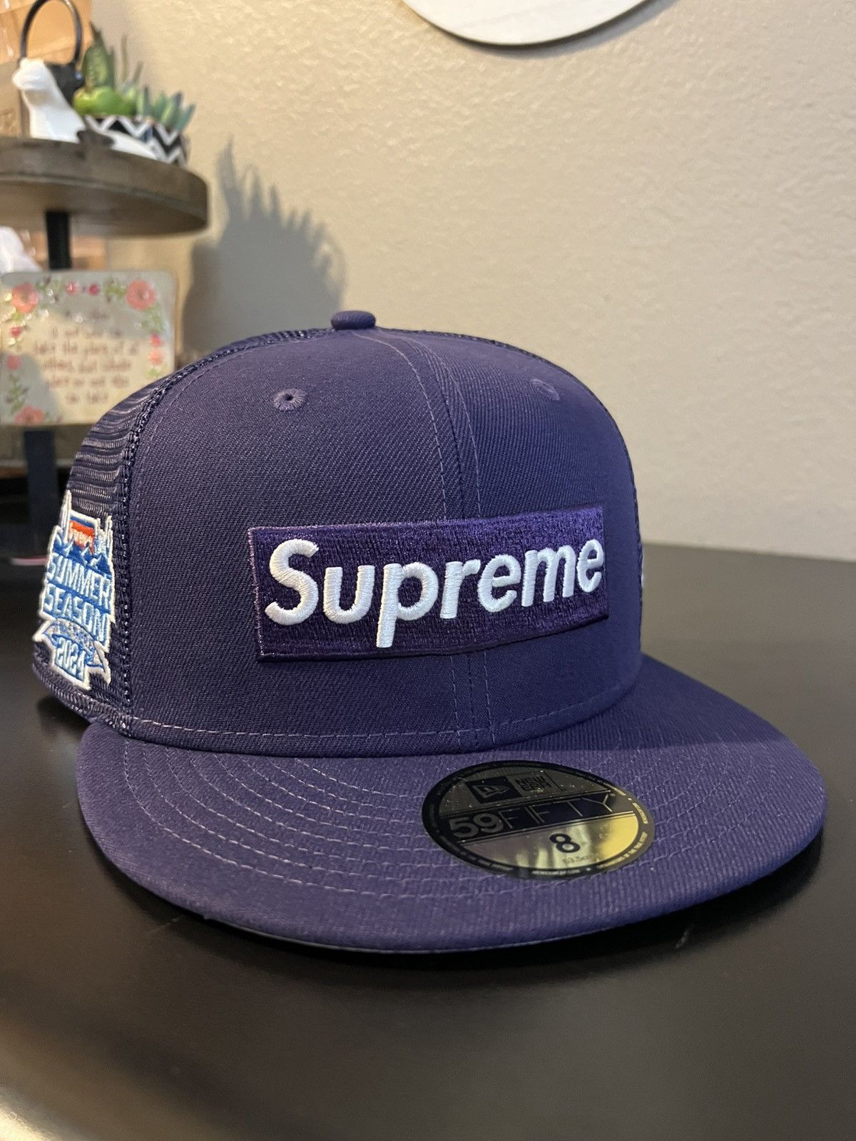 Supreme Supreme Box Logo Mesh Back New Era Cap Purple (Size 8) Size ONE SIZE - 1 Thumbnail