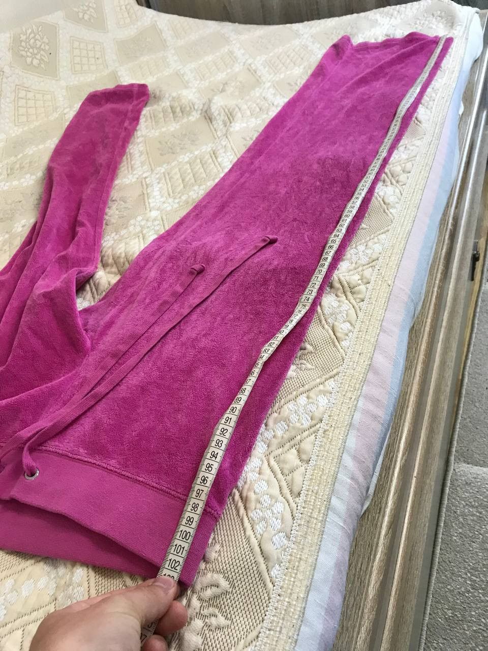 Juicy Couture 🔥 Juicy Couture Vintage Velour Wide Tracksuit Pants Y2K Logo Size 28" / US 6 / IT 42 - 13 Thumbnail
