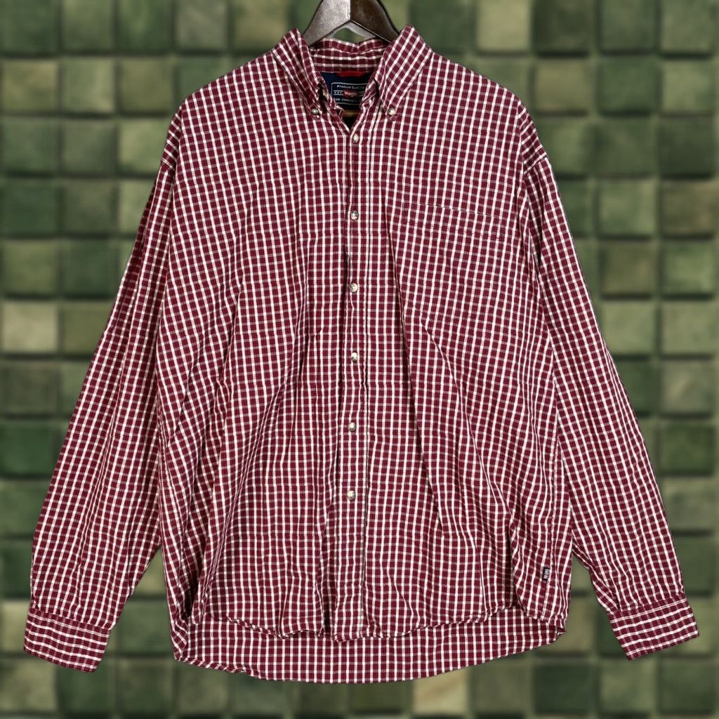 Wrangler Wrangler Shirt Mens L Red 100% Cotton Button-Up Long Sleeve Plaid Western Rockabilly Casual Vintage No Size US L / EU 52-54 / 3 - 1 Thumbnail