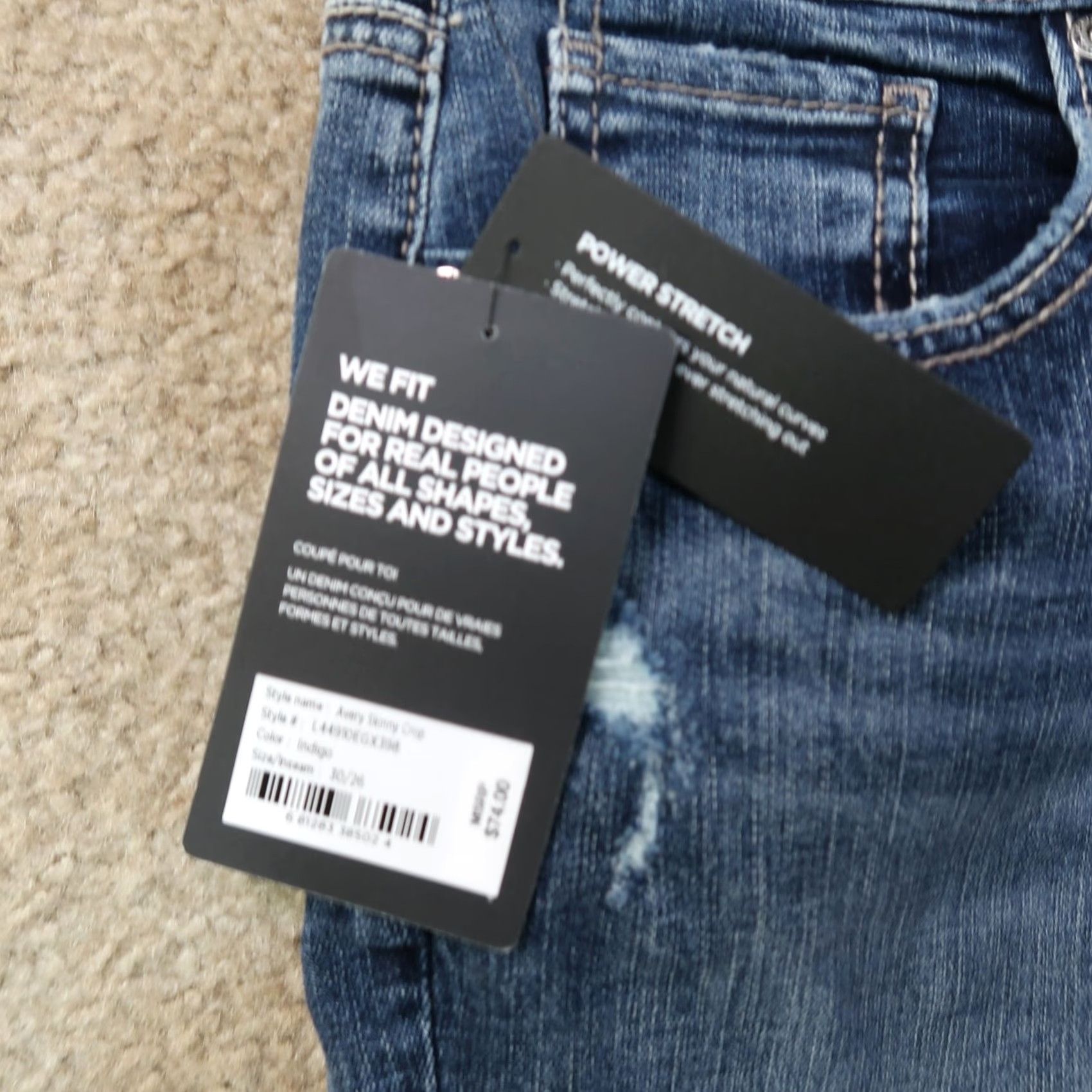 Silver Jeans Co. Silver Jeans Slim Skinny Crop Jeans Women's 30x26 Blue Denim NEW Slim Stretch Cotton Blend 5-Pocket Zippered Size 30" / US 8 / IT 44 - 3 Thumbnail