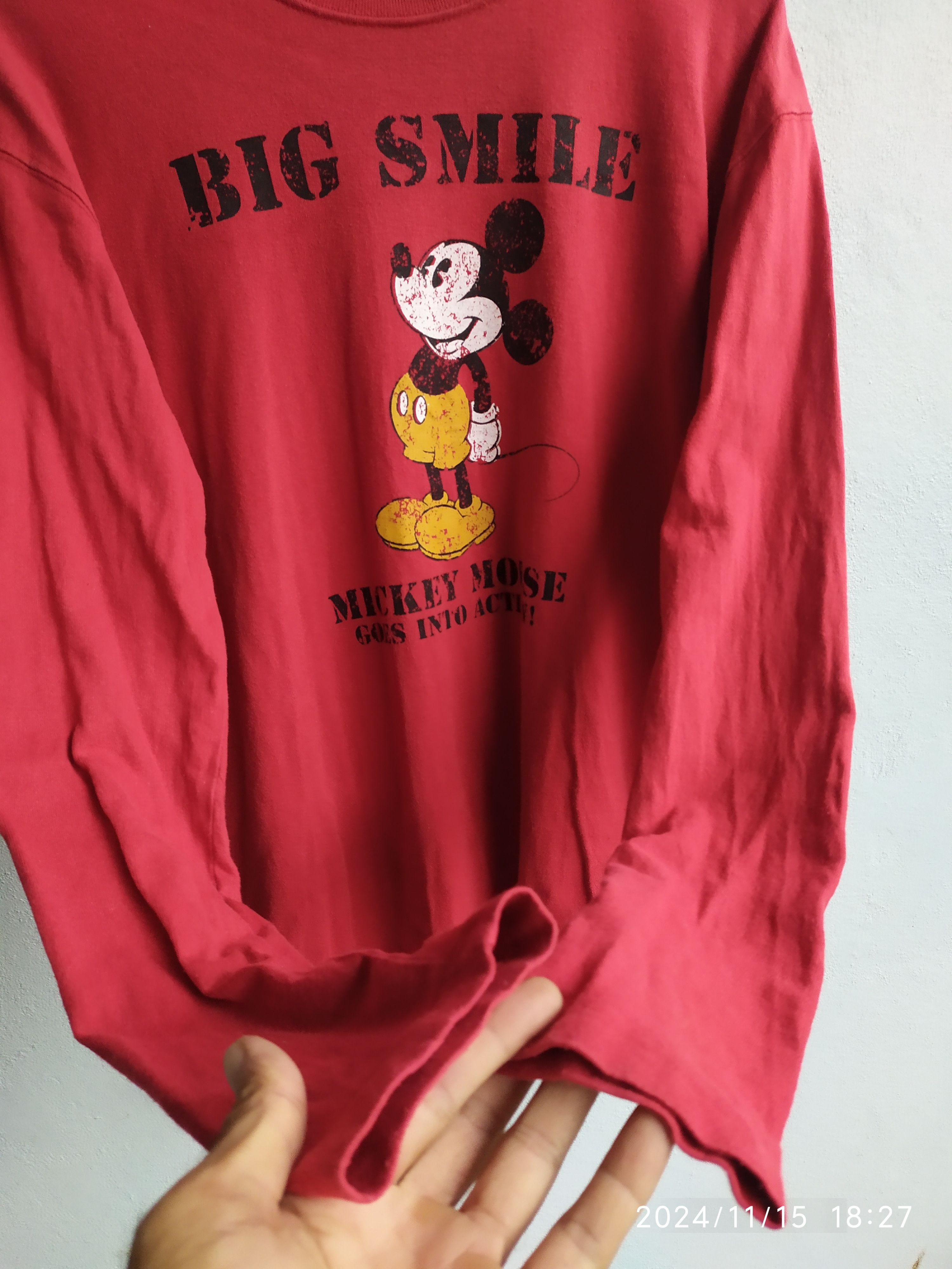 Cartoon Network × Disney × Japanese Brand Vintage Y2K Mickey mouse Big Smile Long sleeve Shirt Size US L / EU 52-54 / 3 - 2 Thumbnail