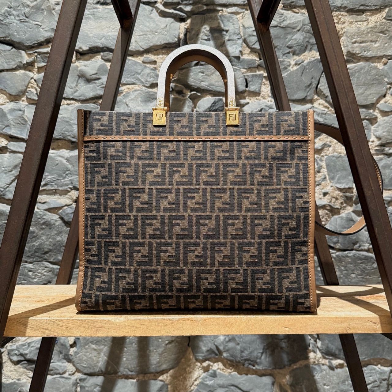 Fendi Fendi Sunshine Medium FF Jacquard Tote Bag Size ONE SIZE - 5 Thumbnail