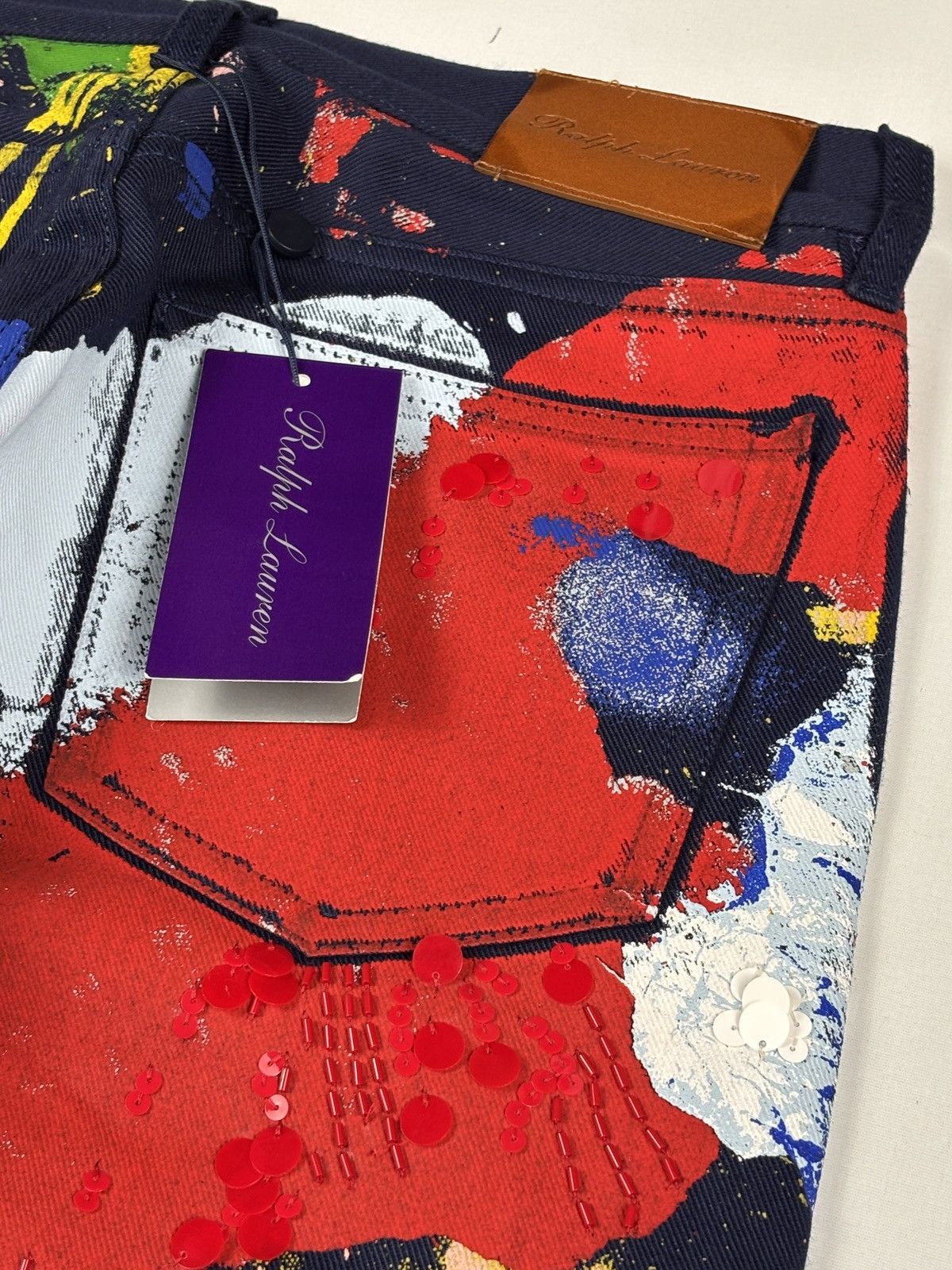 Ralph Lauren Purple Label Embellished 750 Straight Fit Jeans Size 28" / US 6 / IT 42 - 10 Thumbnail