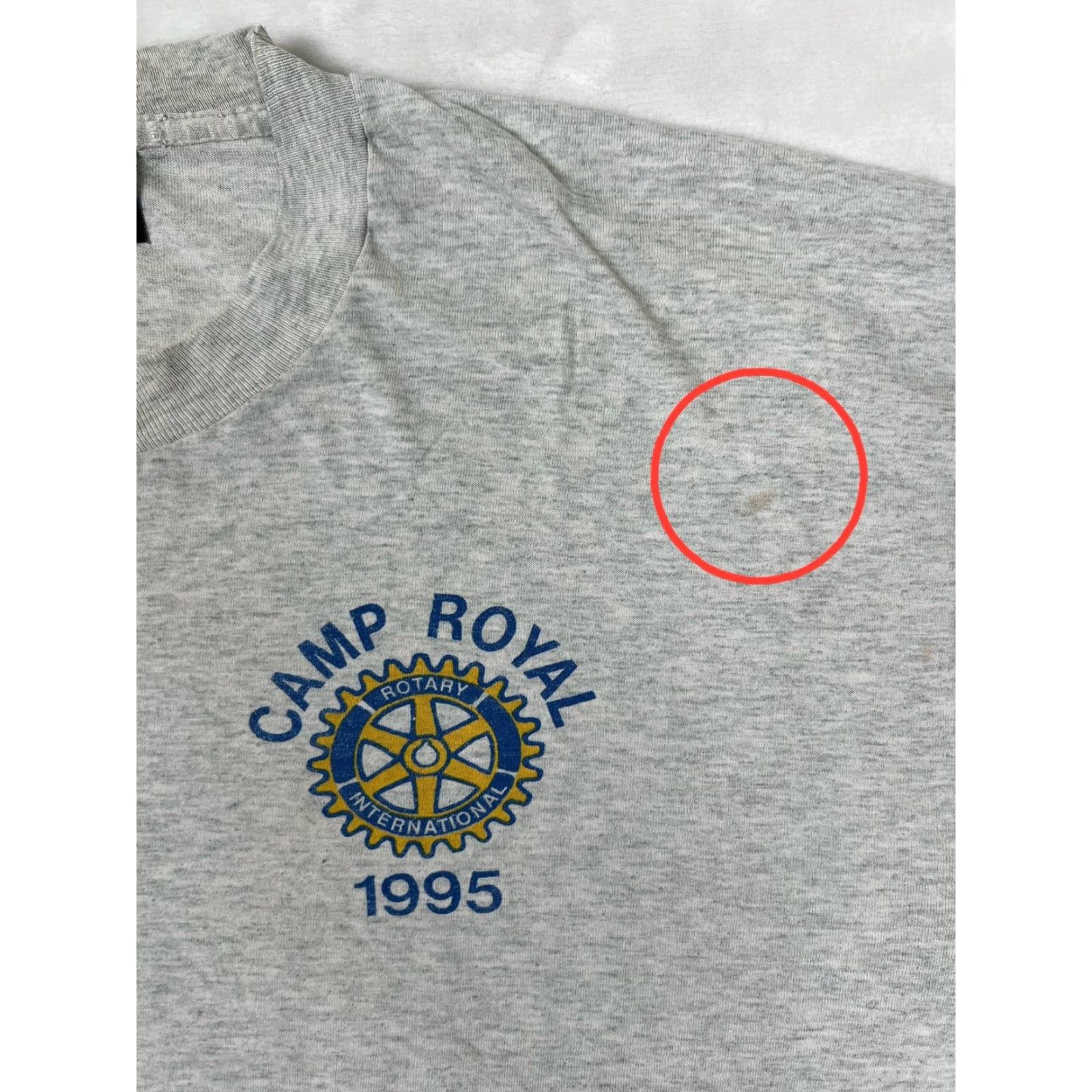Fruit Of The Loom VINTAGE Camp Royal Rotary 1995 T-Shirt Mens XL Gray Single Stitch Fruit of the Loom Best Size US XL / EU 56 / 4 - 2 Thumbnail