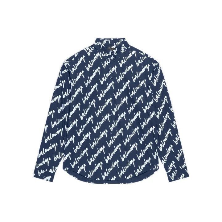 Balenciaga Balenciaga SS22 Logo Print Long Sleeve Shirt 0079-2507 Size US M / EU 48-50 / 2 - 1 Thumbnail