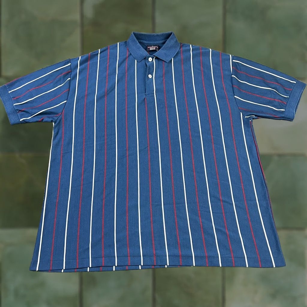 Vintage VINTAGE Andhurst Polo Shirt Mens XL Blue Striped 50/50 Made USA Polo Shirt Golf 90s Size US XL / EU 56 / 4 - 1 Thumbnail