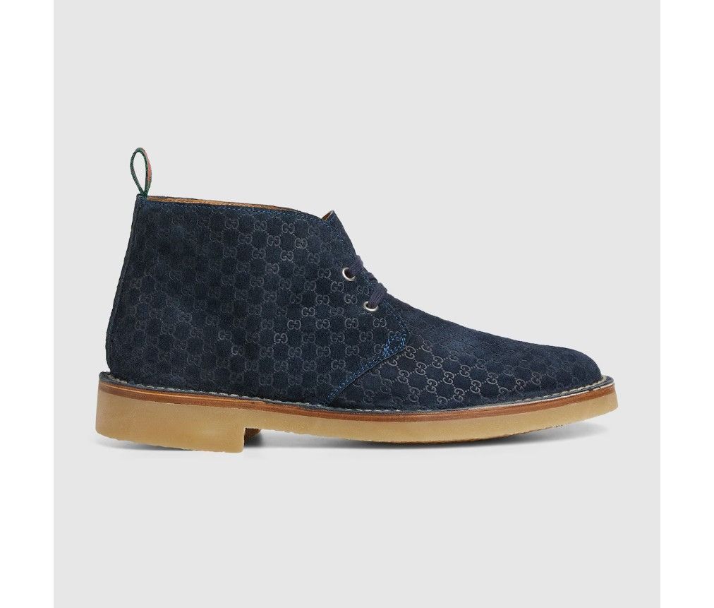 Gucci o1loc1c0326 831283 Men's Ankle Boots With Web in Blue Size US 10 / EU 43 - 1 Thumbnail