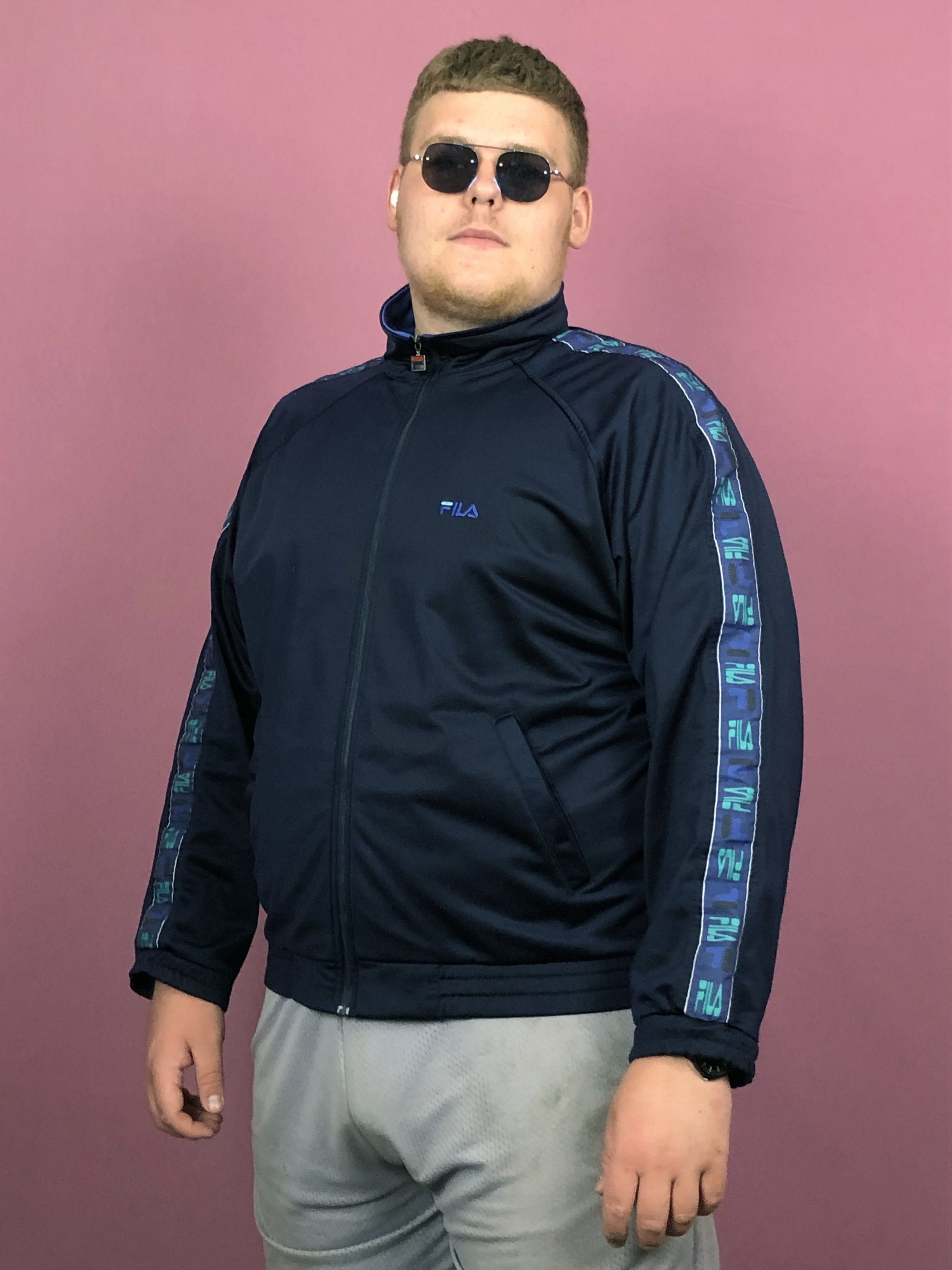 Fila × Vintage Fila Vintage Men's Track Jacket - L Side Tape Logo Size US L / EU 52-54 / 3 - 2 Thumbnail