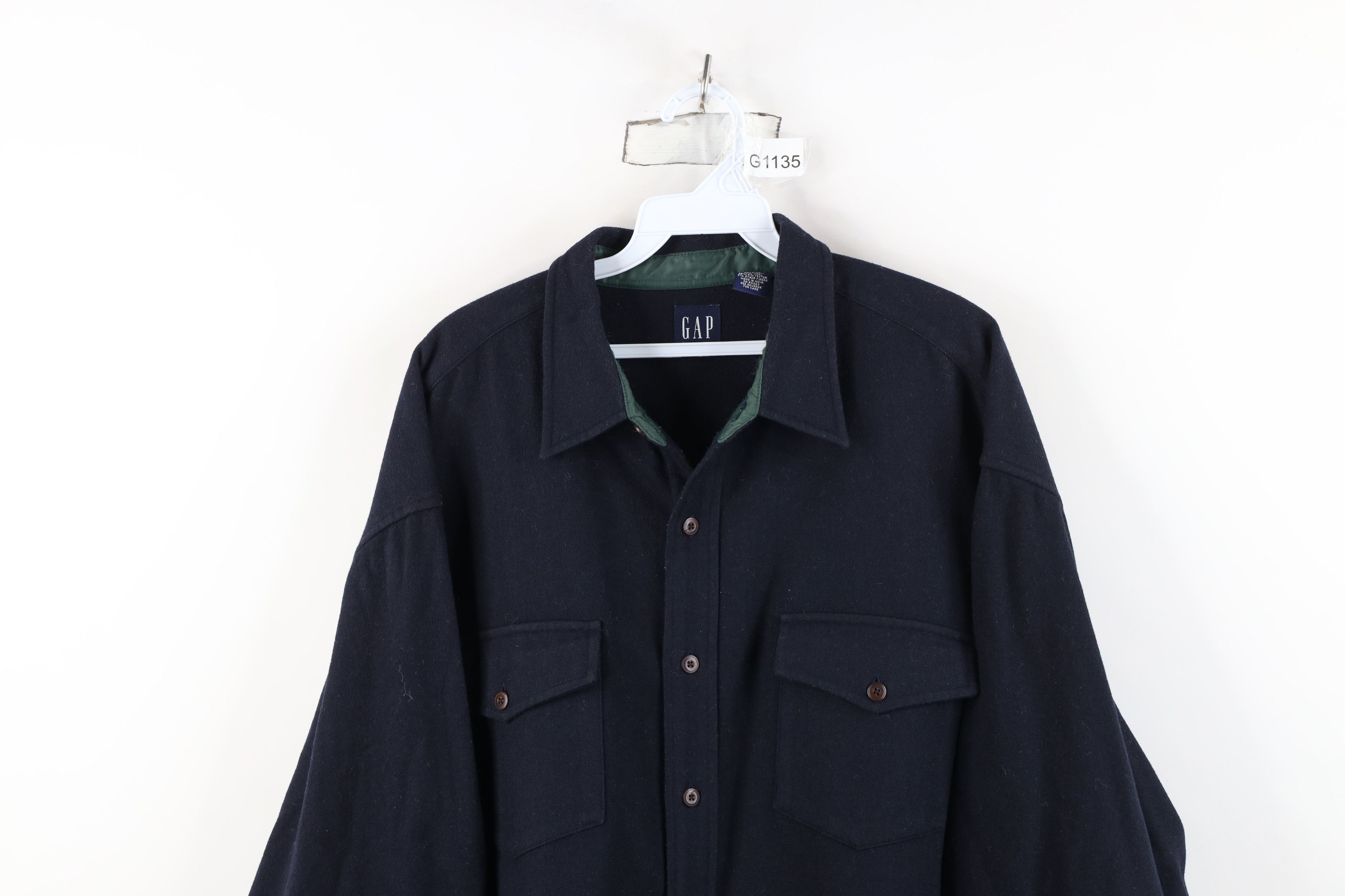 Gap Vintage 90s Gap Wool Blend Button Shirt Jacket Jac Shirt Size US XXL / EU 58 / 5 - 2 Thumbnail