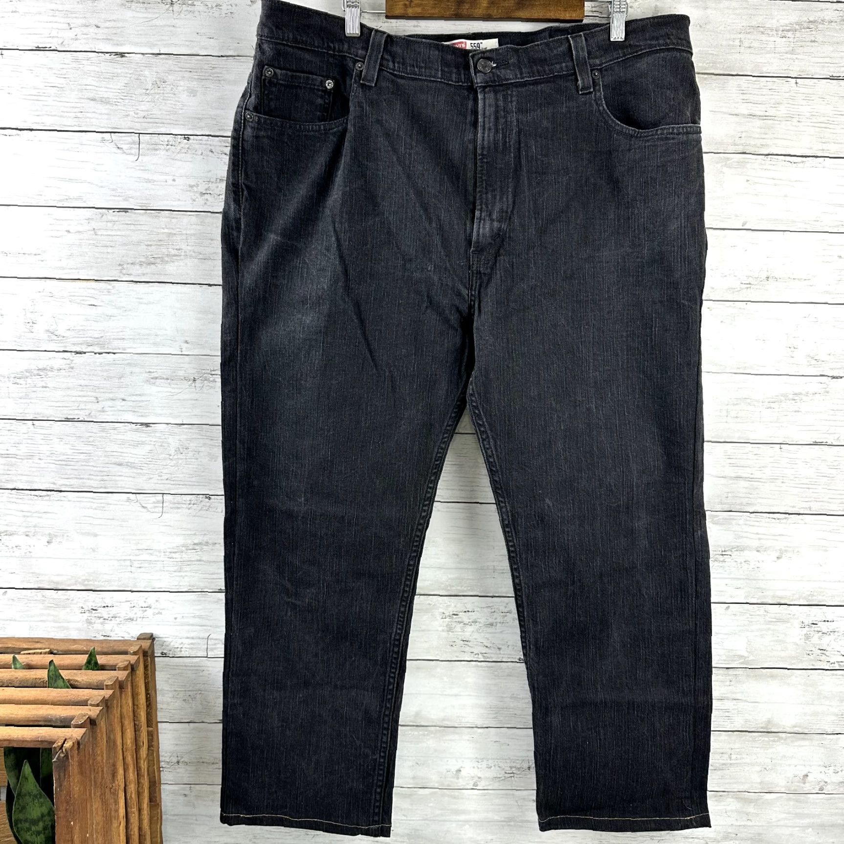 Levi's Levi’s Men’s 559 Relaxed Straight Jeans 42x30 Black Denim 5-Pocket Logo USA Levi's 500 Series Mens Regular 42 Size US 42 / EU 58 - 5 Thumbnail