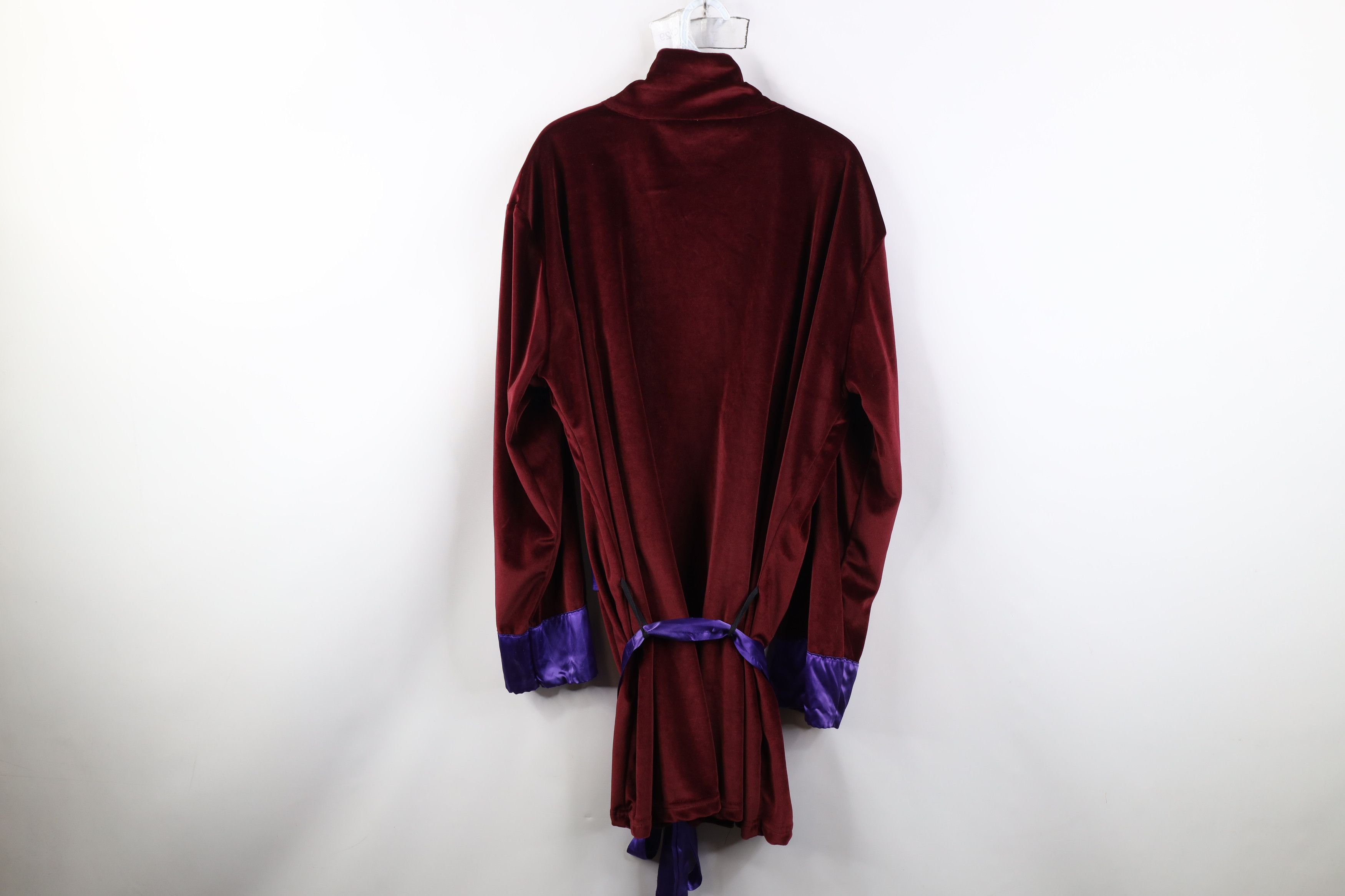 Vintage Vintage 90s Streetwear Satin Trim Smoking Jacket Robe Red Size US L / EU 52-54 / 3 - 13 Thumbnail