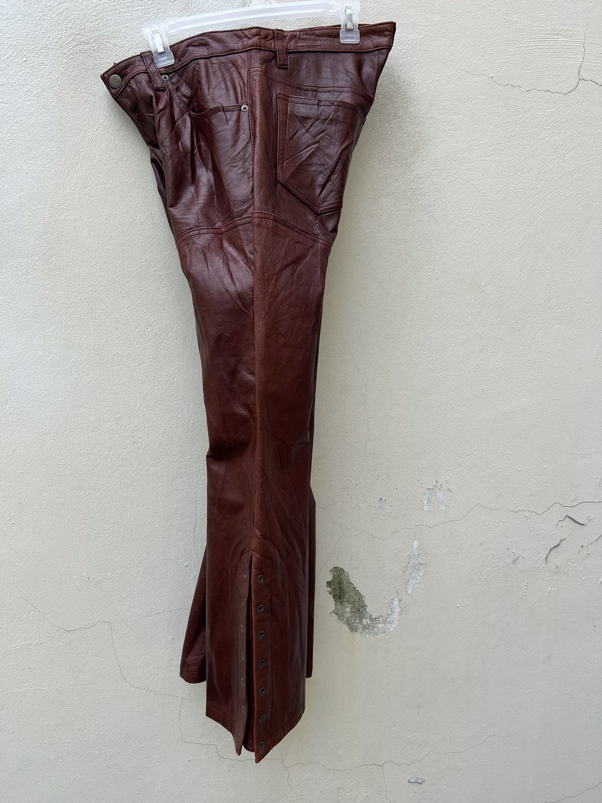 Tornado Mart Vintage Tornado Mart Patina Leather Super Flare Pant Size US 31 - 19 Thumbnail