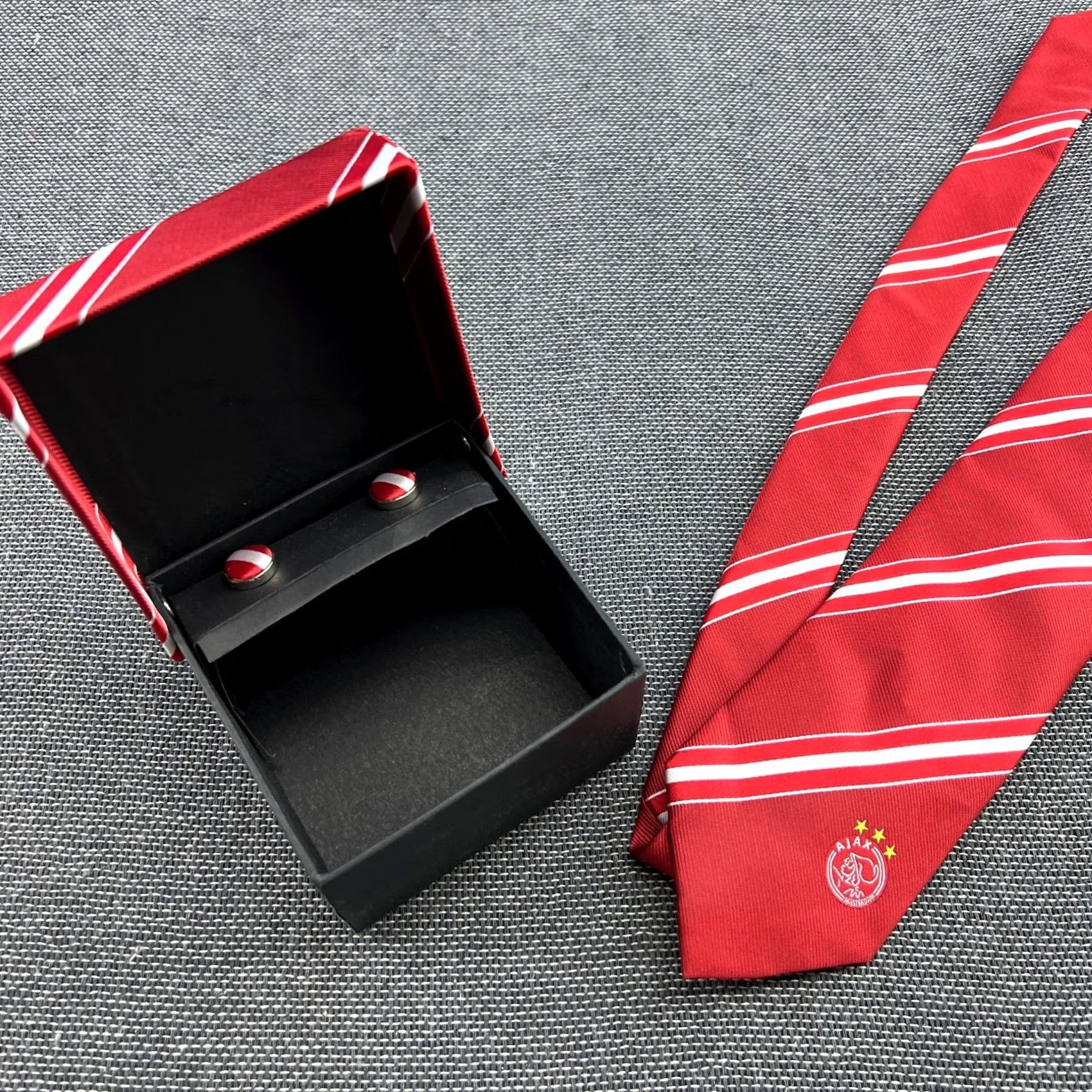 Vintage Ajax Amsterdam Official Necktile Gift Box Football Present Merchandise Red Tie Men Silk Vintage: N/A Size ONE SIZE - 2 Thumbnail