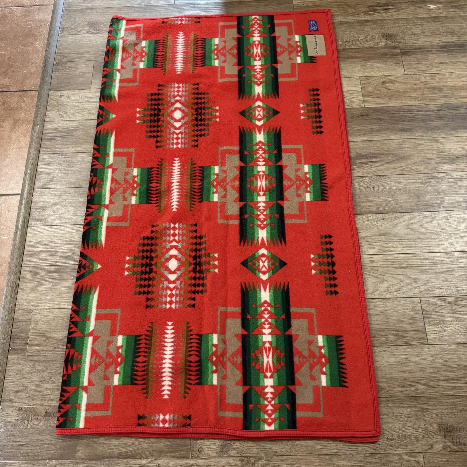 Pendleton Vintage Pendleton Chief Joseph Beaver State Wool Red Blanket Size ONE SIZE - 5 Thumbnail