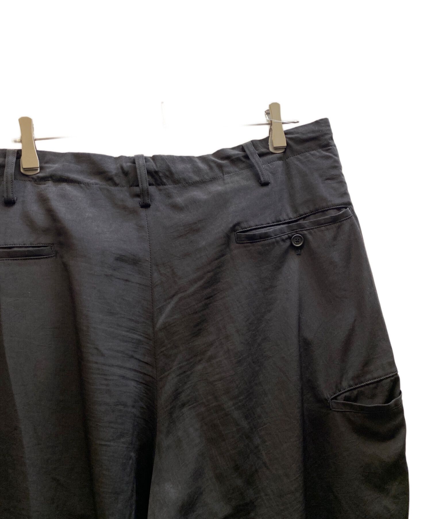 Yohji Yamamoto s'yte by yohji yamamoto CREPE de CHINE SIDE TUCK TROUSERS Size US 38 / EU 54 - 5 Thumbnail