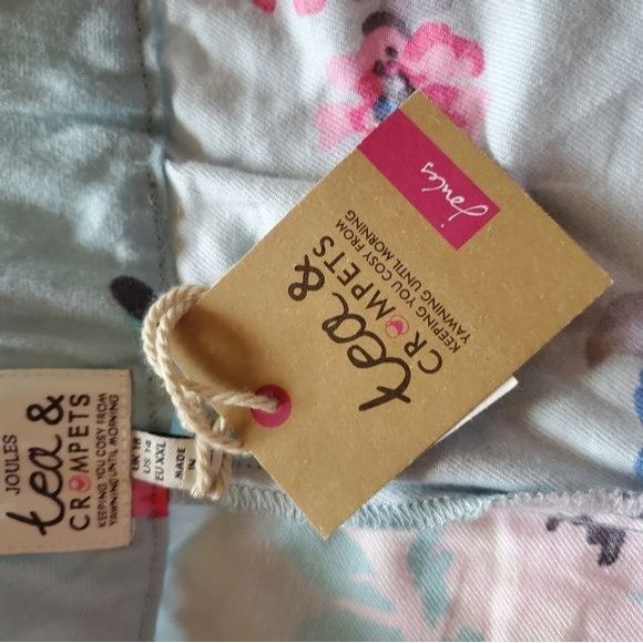 Vintage Joules Tea & Crumpets Soft Flannel Floral Cinched Sz. 14 Sho Size 36" / US 14 / IT 50 - 10 Thumbnail