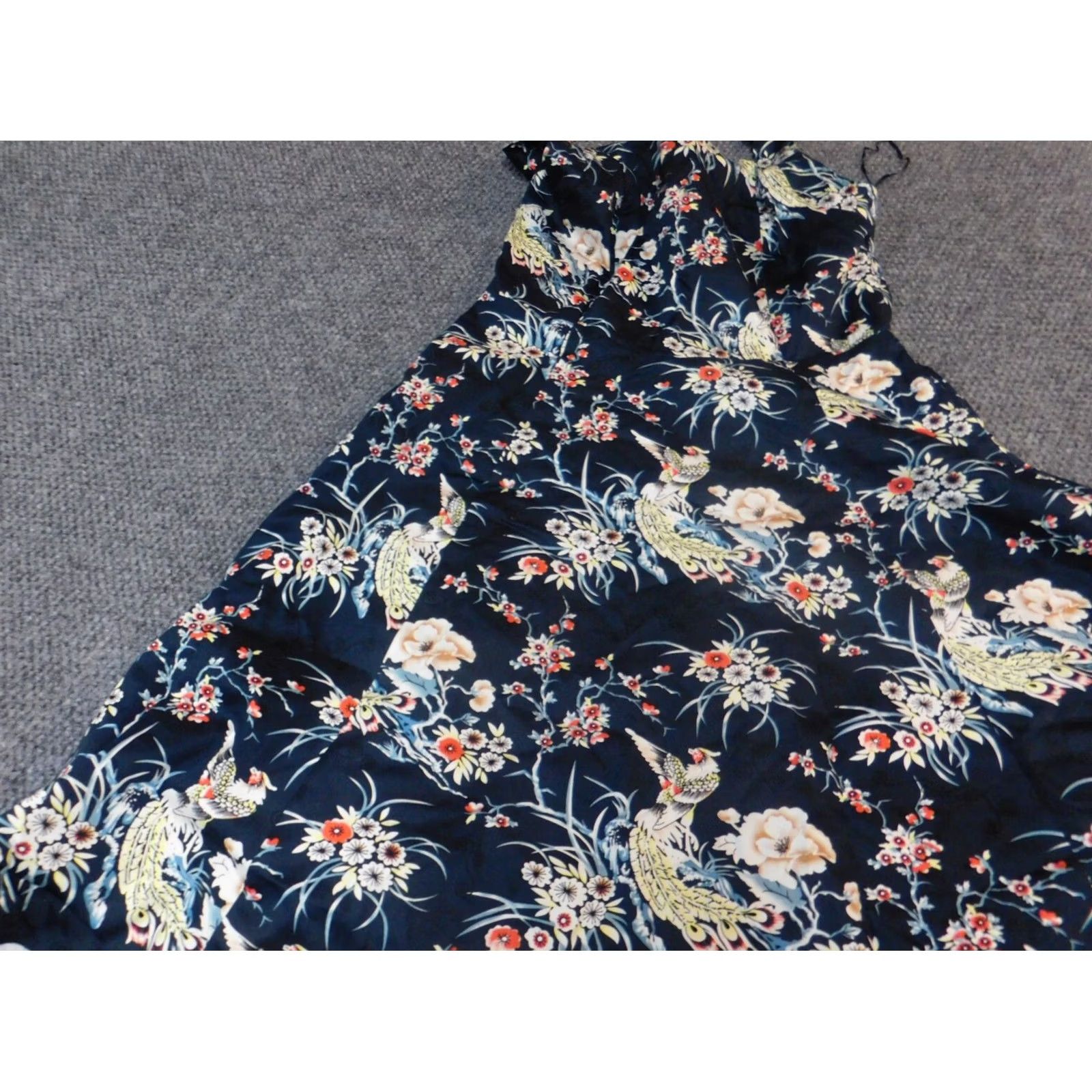 Joe Browns Joe Browns Dress Womens A-Line 10 Blue Floral Lined Sleeveless Mock Neck Puff Sleeve Knit Nylon Crochet Long Casual Designer Size L / US 10 / IT 46 - 4 Thumbnail