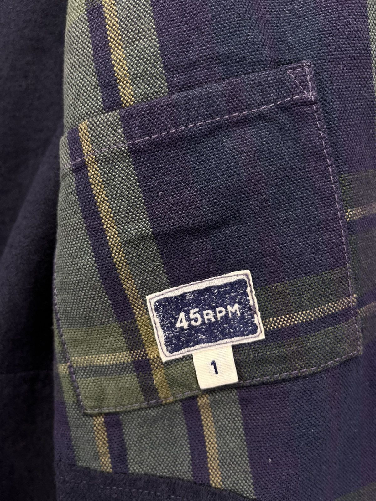 45rpm Vintage 90s 45Rpm Rare Shadow Plaid Button Up Jacket Size M / US 6-8 / IT 42-44 - 7 Thumbnail