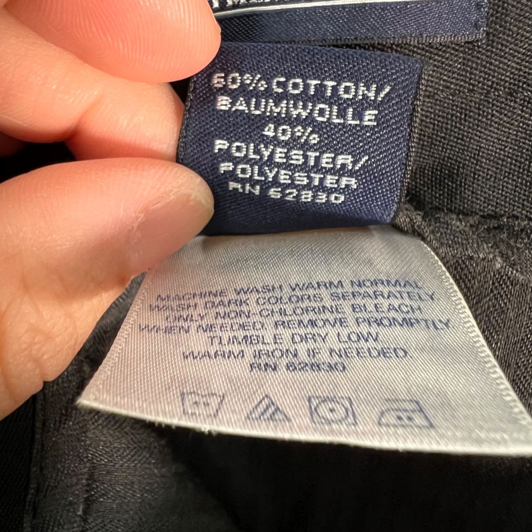 Lands' End Lands' End Mens Dress Pants Black 35 Regular Pleated Cotton Blend Straight Front Slashed Pockets Vintage: No Size US 35 - 4 Thumbnail