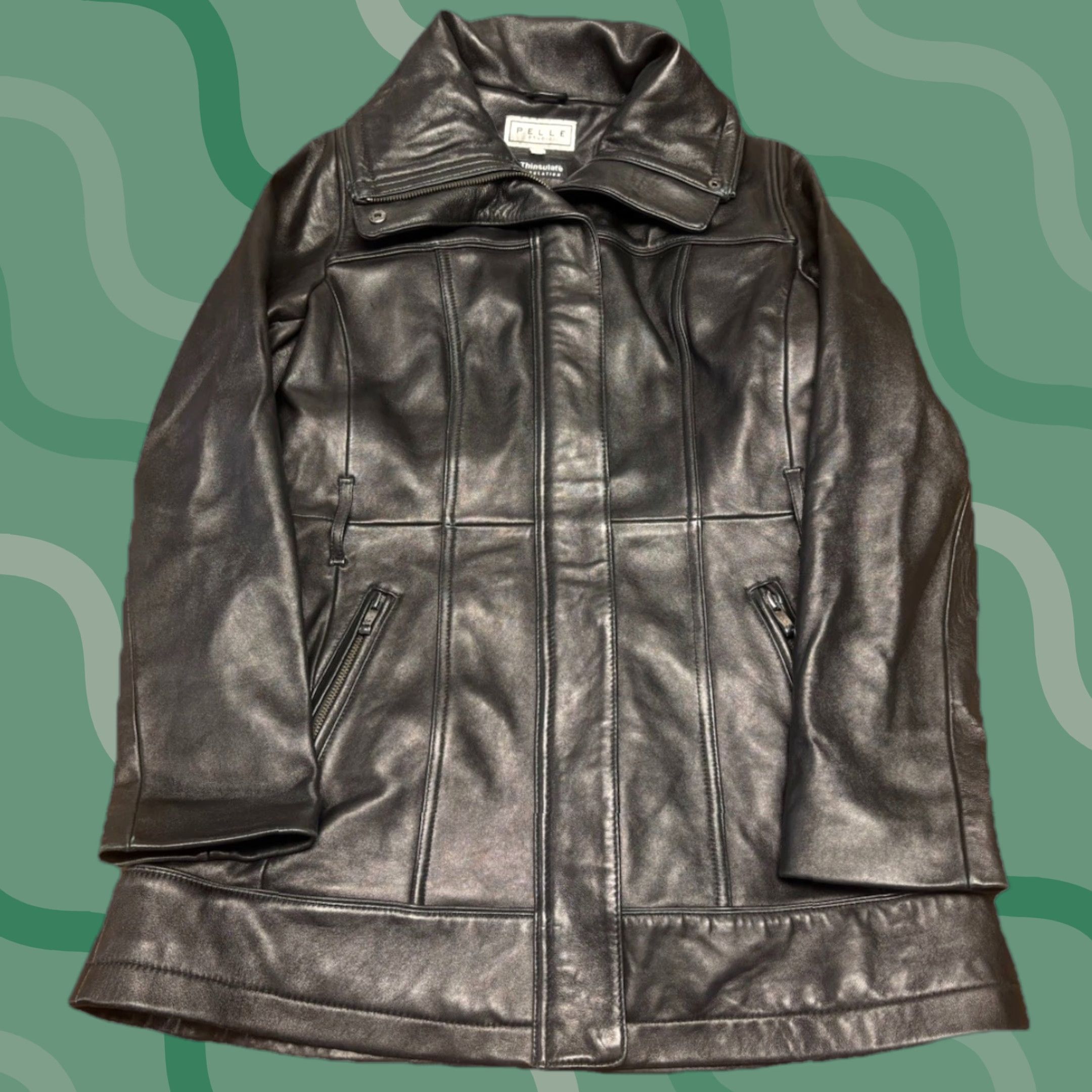 Vintage VINTAGE Pelle Studio Wilsons Leather Belted Zip Thinsulate R1 Jacket Womens M Black Leather Belted Zip Thinsulate R1 Size M / US 6-8 / IT 42-44 - 1 Thumbnail