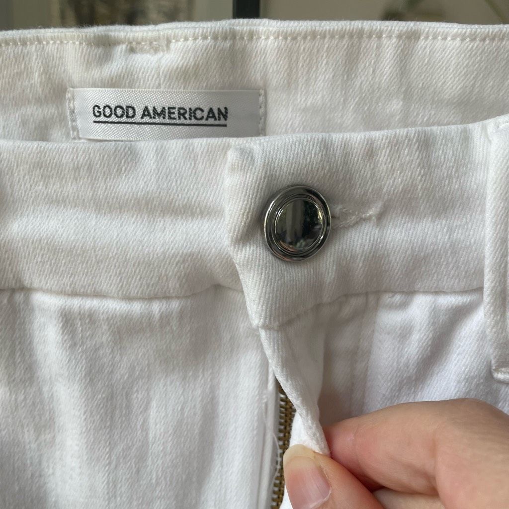 Other Good American White Raw Tulip Hem Jeans 31 Size 31" - 5 Thumbnail