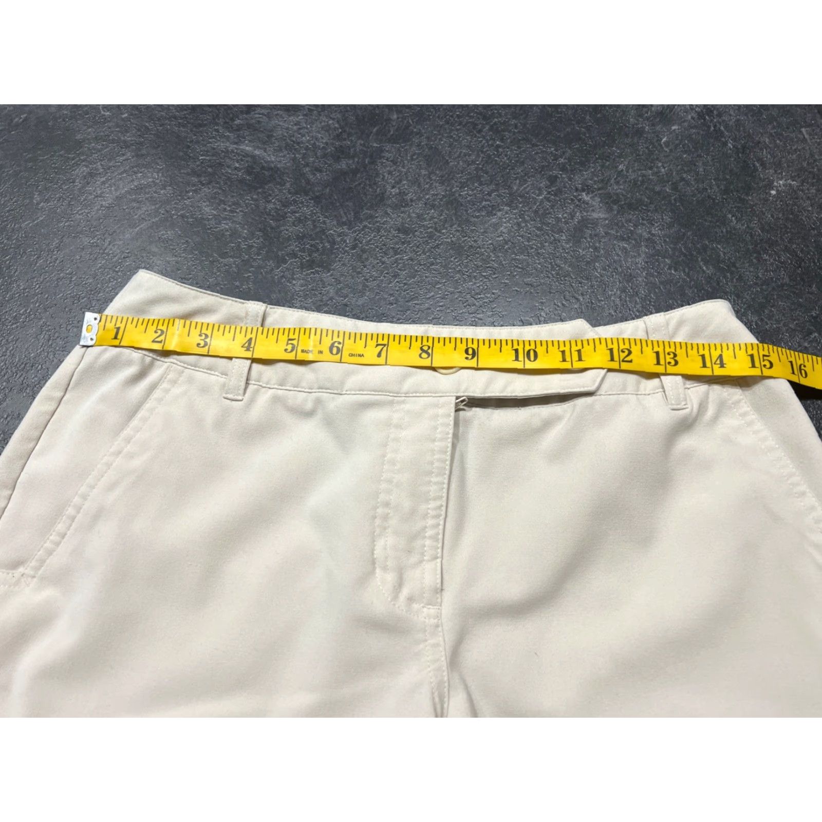 Worthington Worthington Womens Dress Pants Beige Flat Front Straight Leg Stretch Size 6 Regular Inseam 29in Pants Women Size 28" / US 6 / IT 42 - 2 Thumbnail