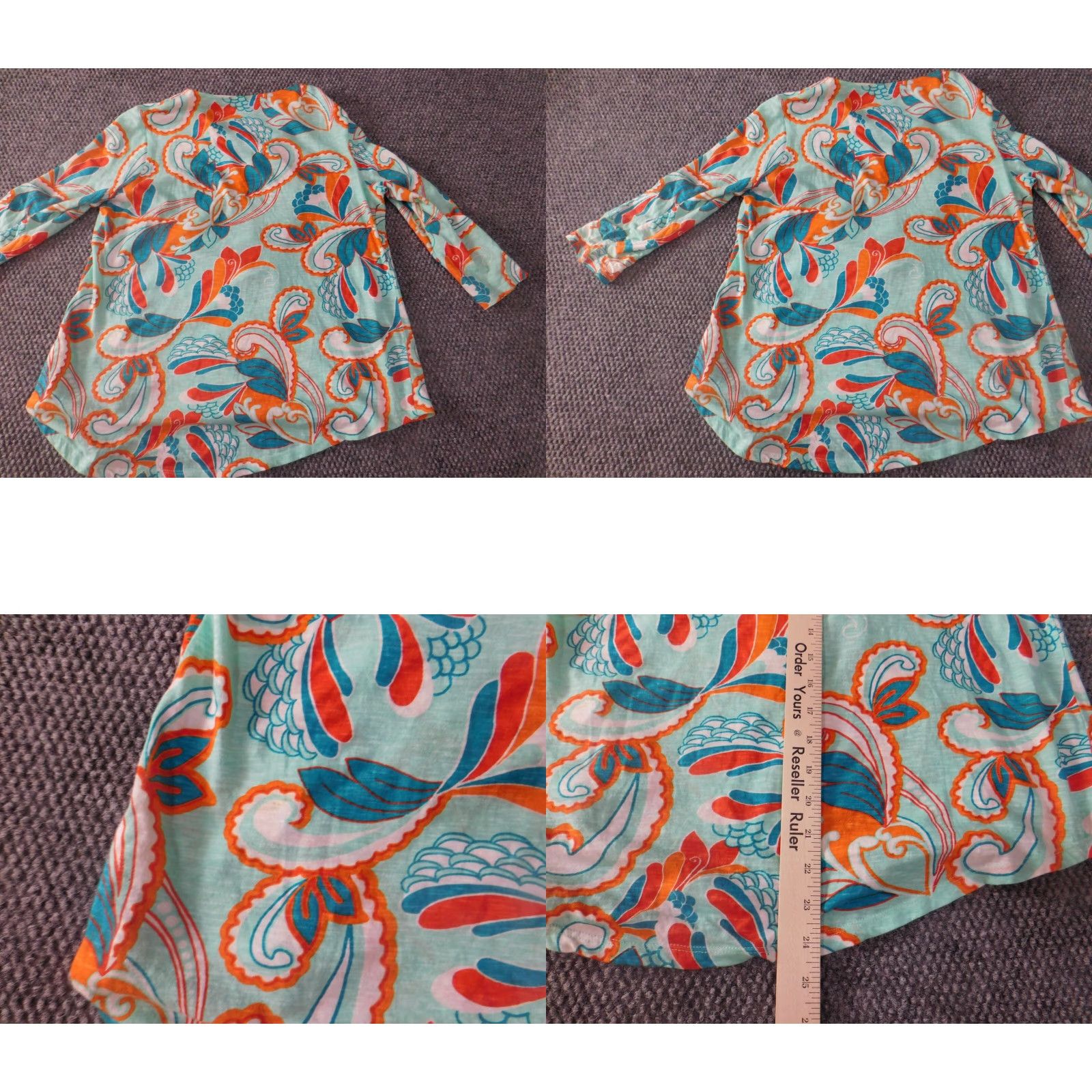 Vintage Crown & Ivy Womens Blouse Small blue floral top v-neck casual Size S / US 4 / IT 40 - 8 Thumbnail
