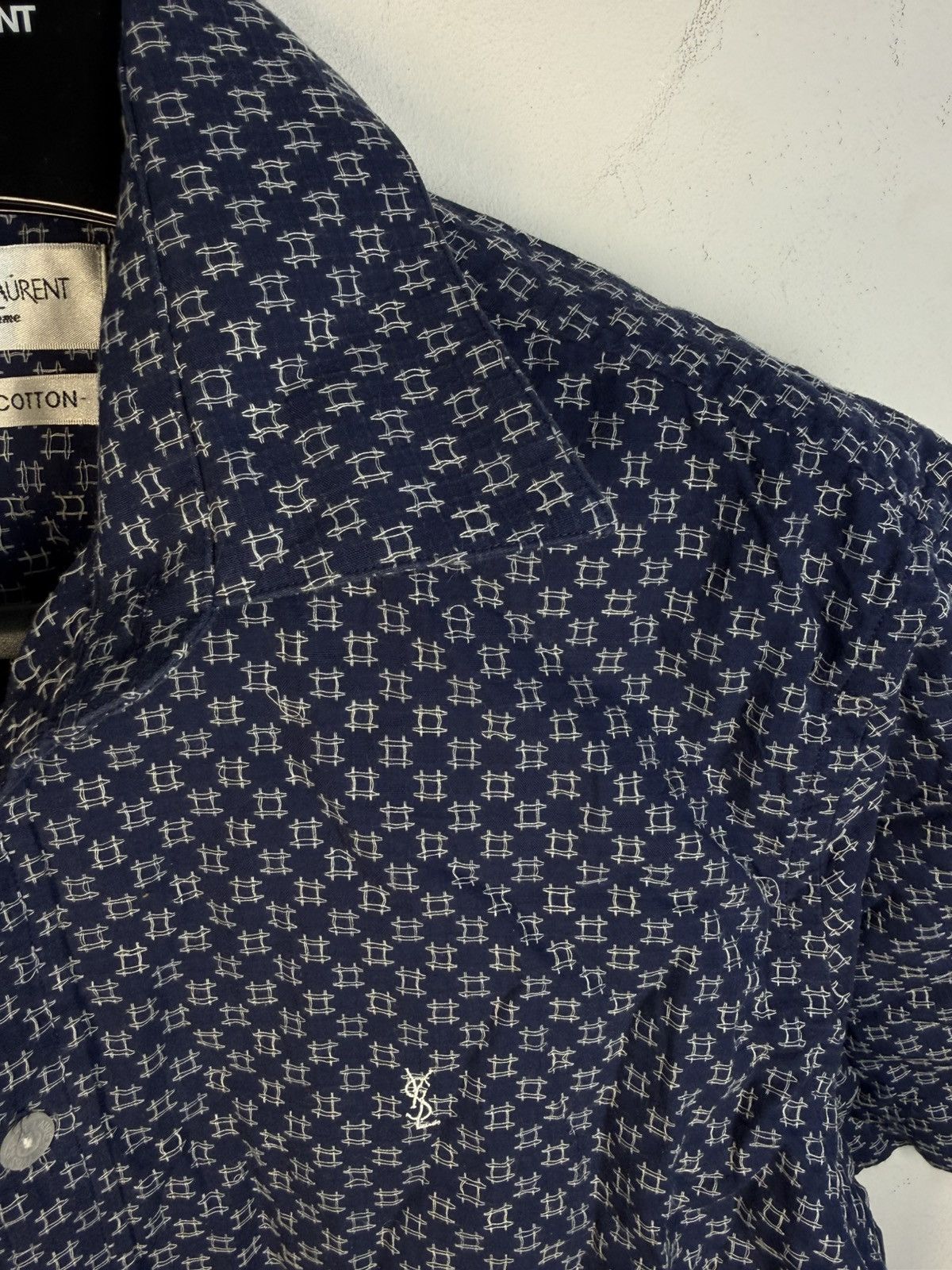 Yves Saint Laurent Royal Blue YSL Shirt Cotton Summer Yves Saint Laurent Size US M / EU 48-50 / 2 - 10 Thumbnail