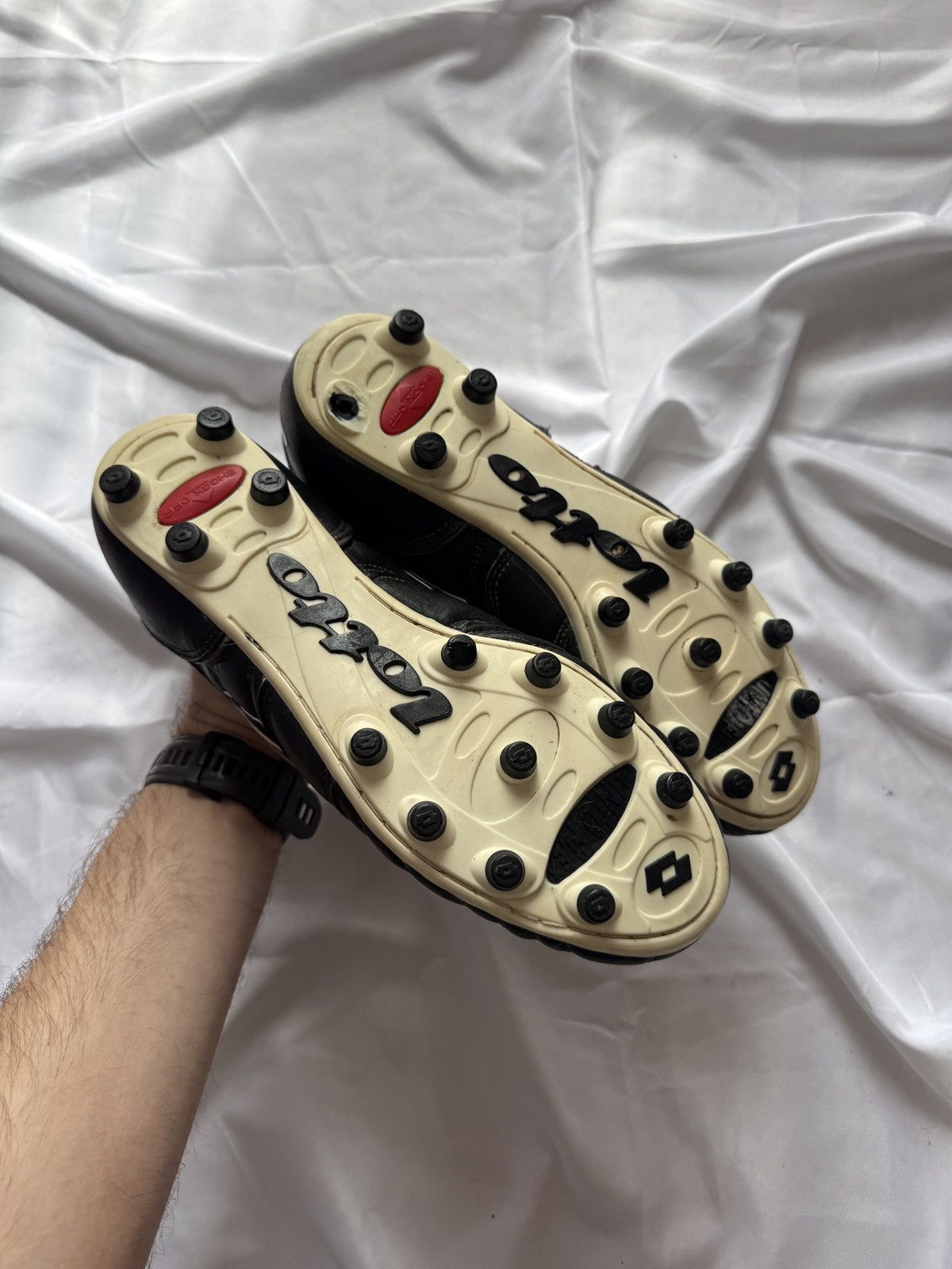 Lotto Sport Lotto 90s Vintage Retro Leather Football Boots Soccer Cleats Size US 10.5 / EU 43-44 - 6 Thumbnail