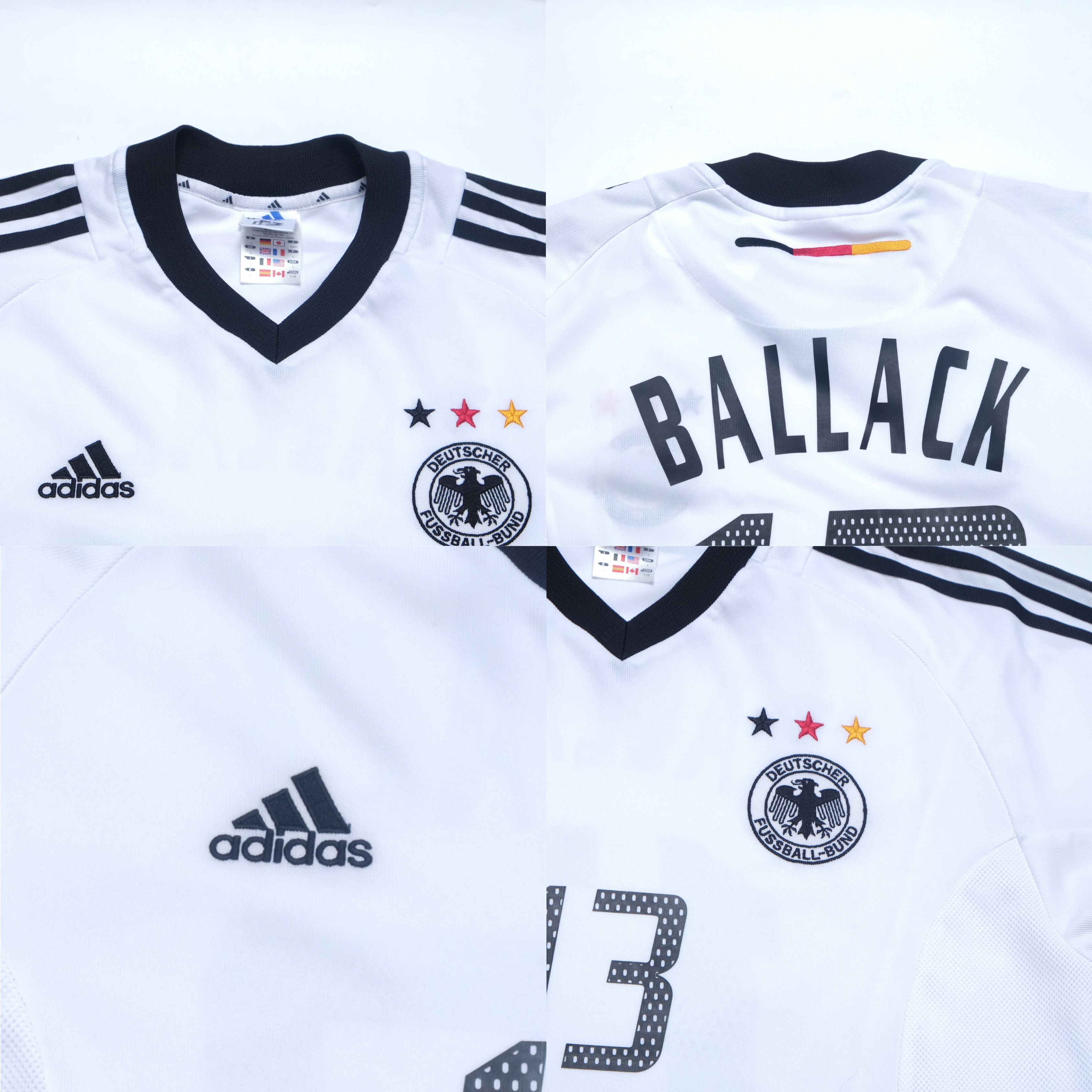 Adidas 2002/03 Germany Home Shirt Adidas Ballack (L) Size US L / EU 52-54 / 3 - 5 Thumbnail