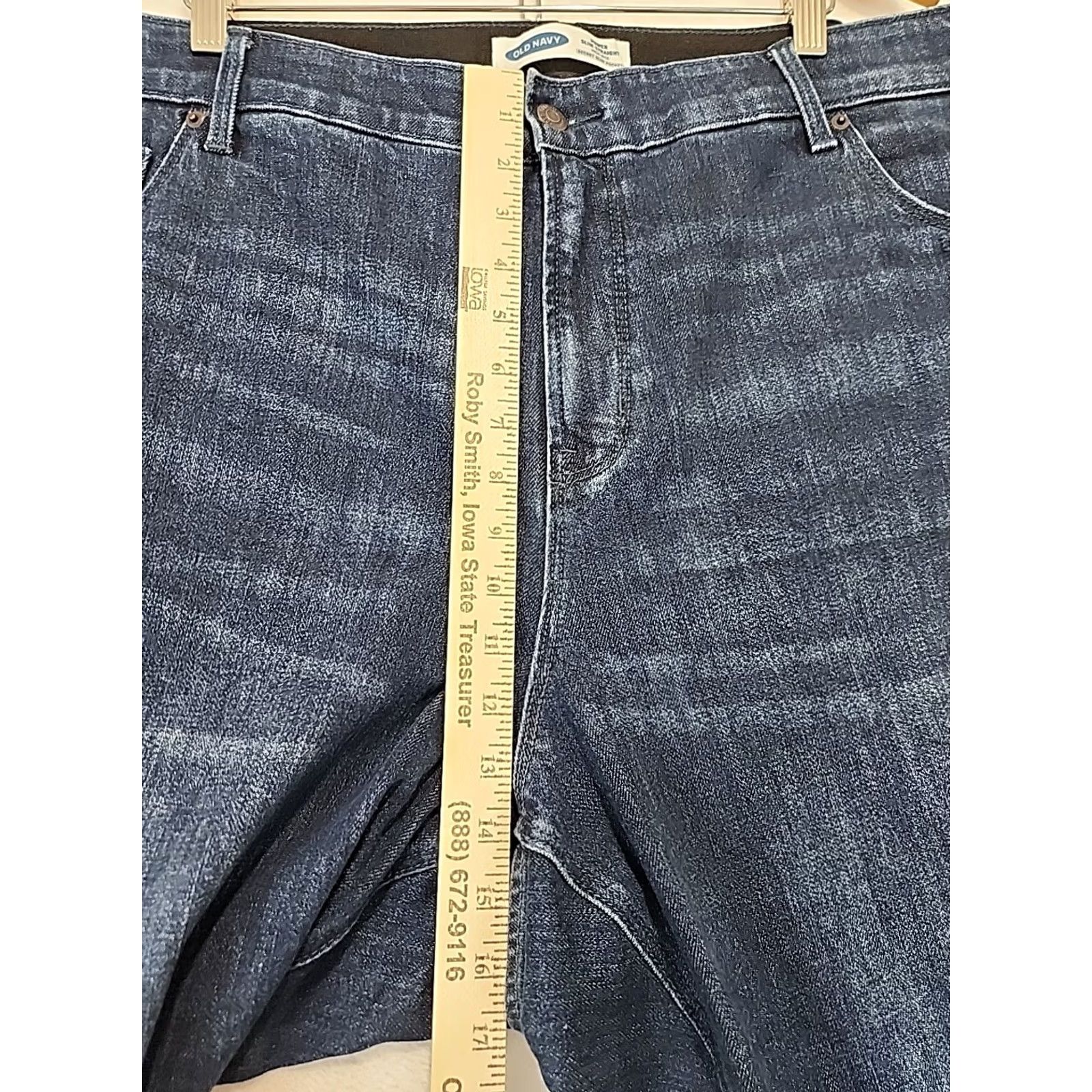 Old Navy VINTAGE Old Navy Women Plus Size 28 Short Power Slim Straight High Rise Distressed Jeans Size 28" / US 6 / IT 42 - 6 Thumbnail