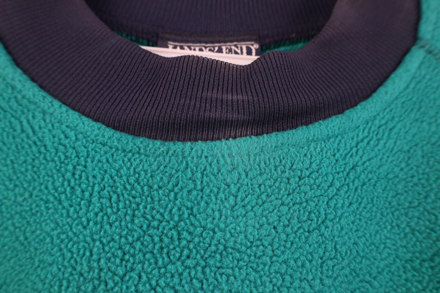 Lands' End Vintage 90s Lands End Ringer Fleece Sweatshirt Teal USA Size US M / EU 48-50 / 2 - 5 Thumbnail