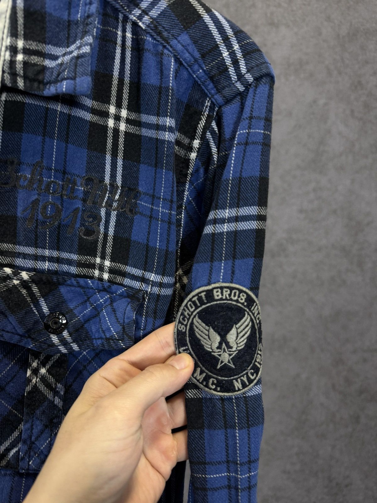 Schott Schott flannel designer shirt Size US M / EU 48-50 / 2 - 5 Thumbnail