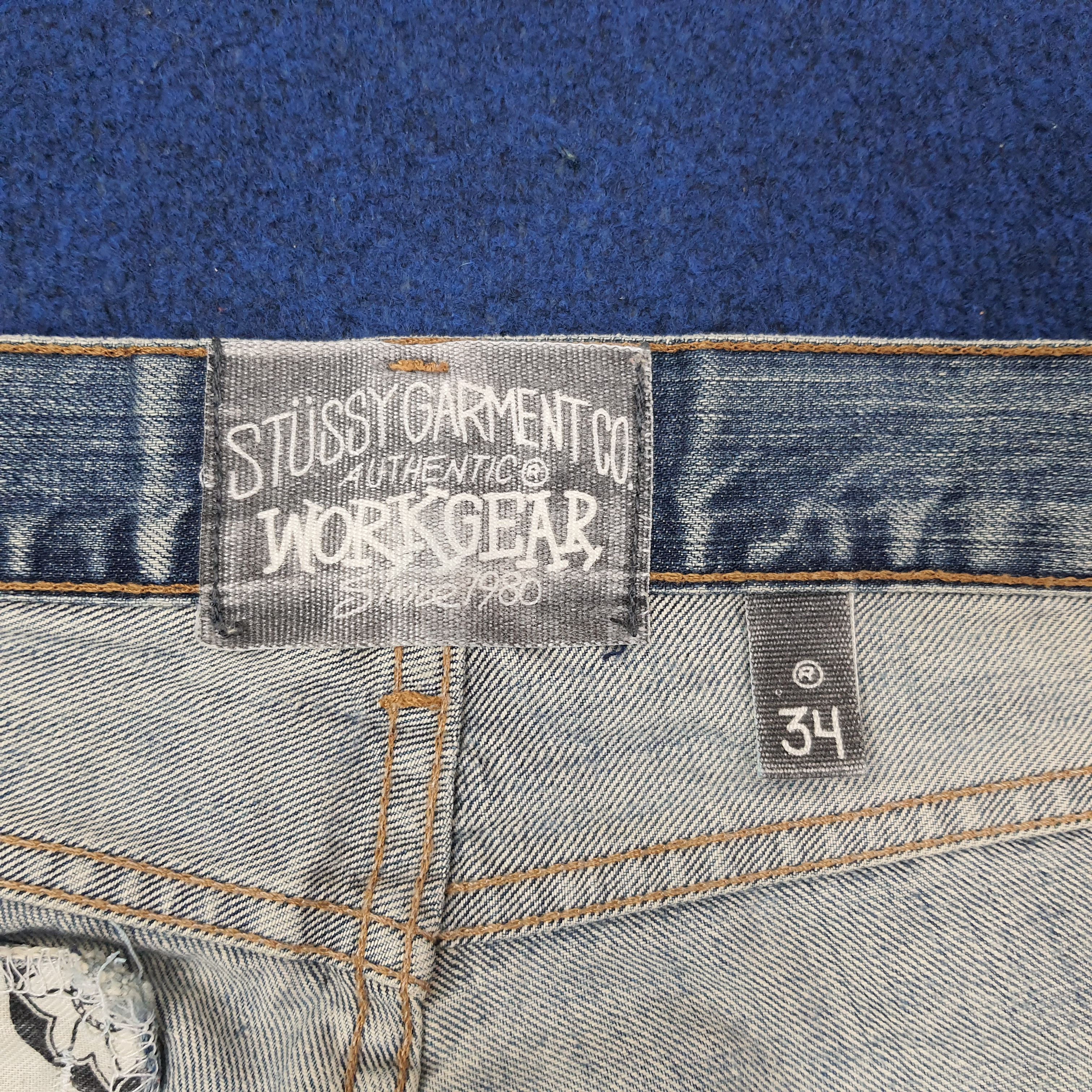 Stussy Vintage Stussy Authentic Workgear Custom Logo Jeans C228N11 Size US 35 - 7 Thumbnail