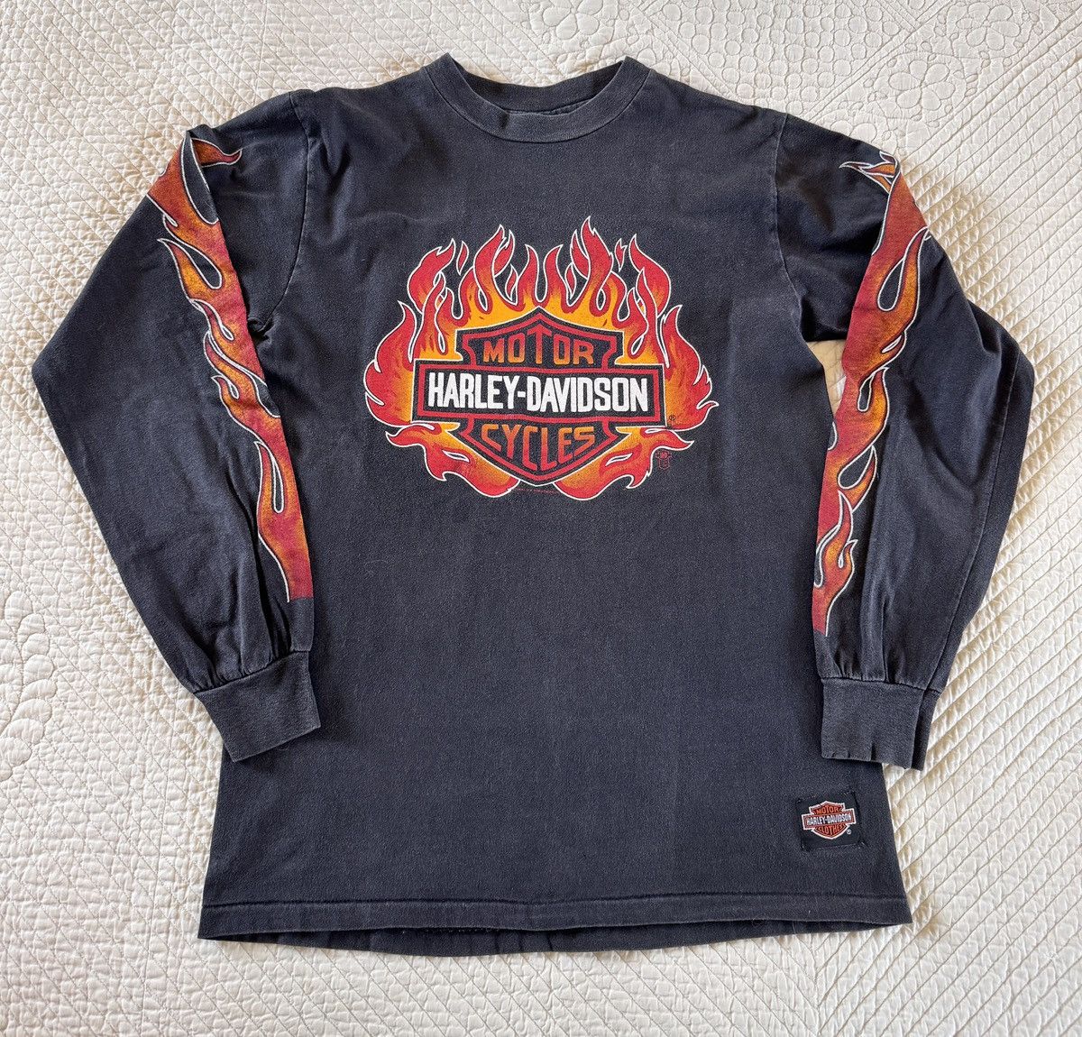 Harley Davidson Vintage ‘80s Harley Davidson flames longsleeve Size US M / EU 48-50 / 2 - 1 Thumbnail
