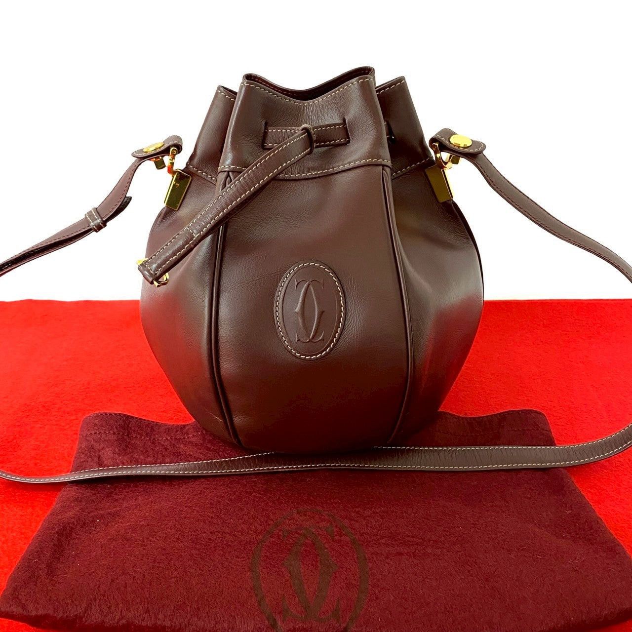 Cartier Cartier Shoulder Bag Red Leather Size ONE SIZE - 1 Thumbnail