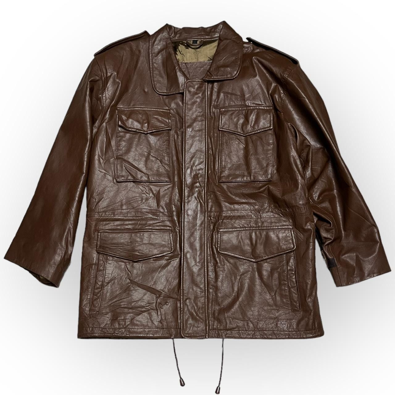 Vintage Vintage 90s GENUINE LEATHER Brown Retro Coat Size US S / EU 44-46 / 1 - 1 Thumbnail